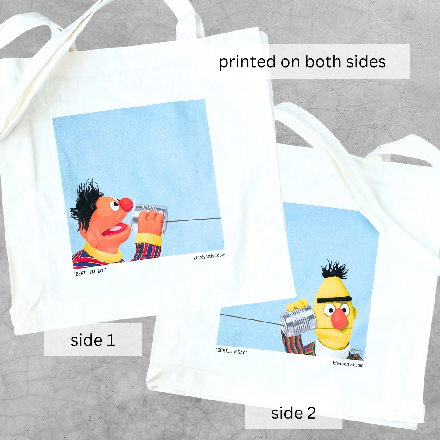"B... I'm Gay." double-sided tote bag