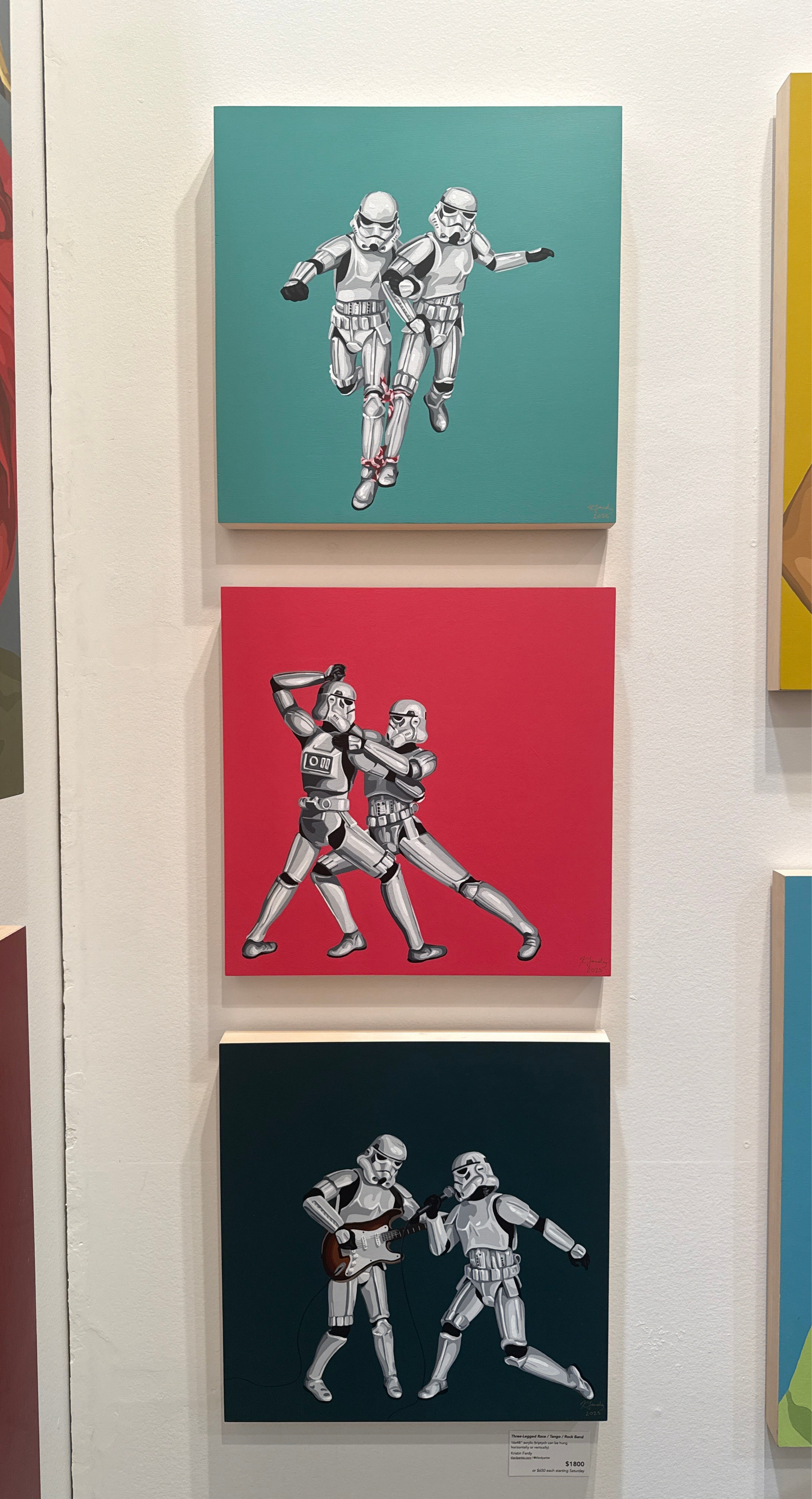 Three Legged Race / Tango / Rock Band | 16x48” triptych