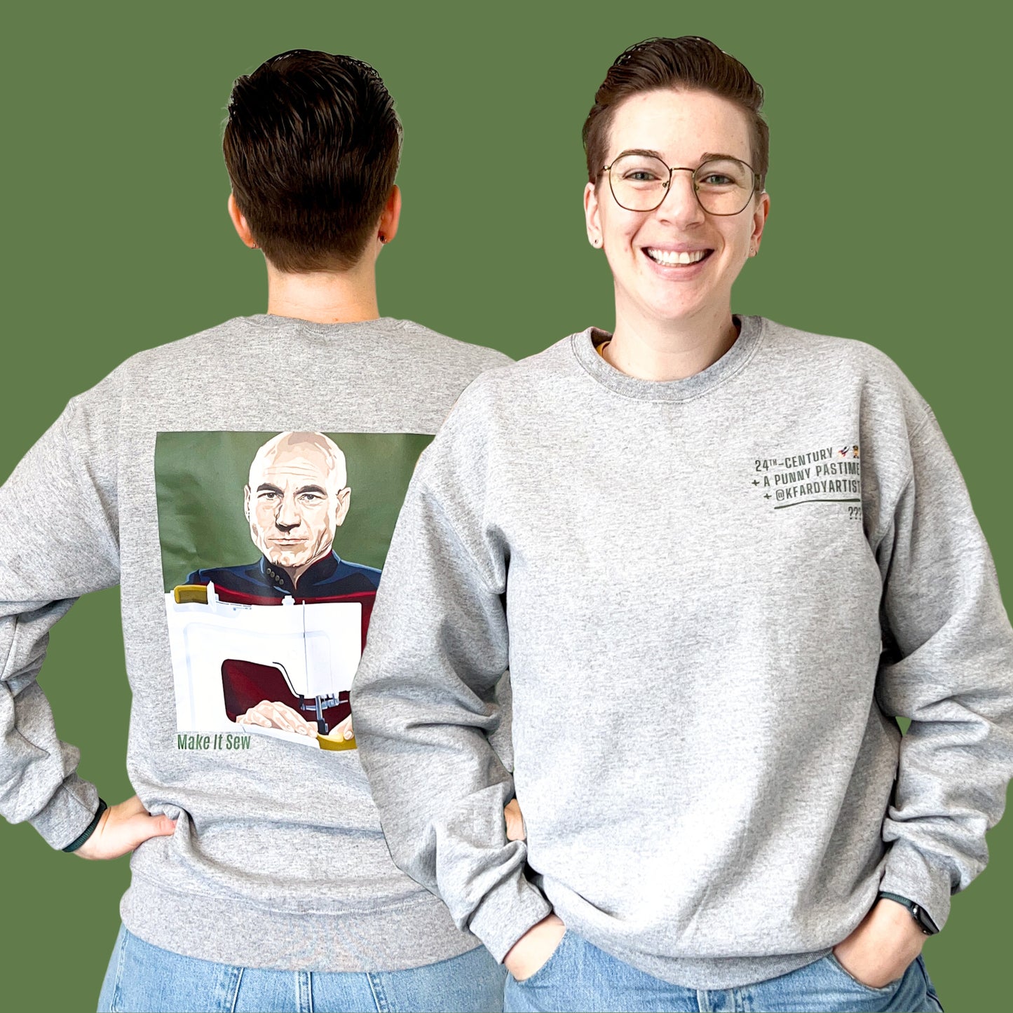 Make It Sew grey crew sweatshirt