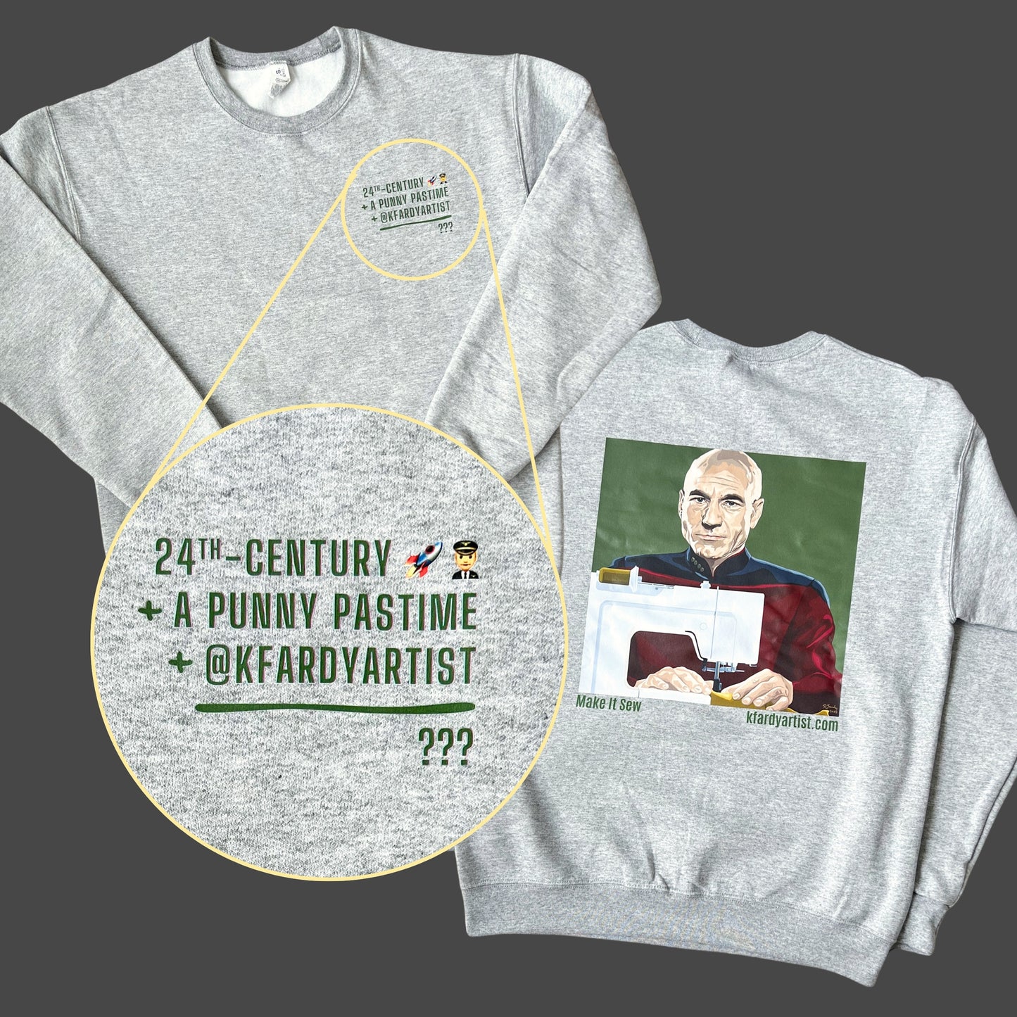 Make It Sew grey crew sweatshirt