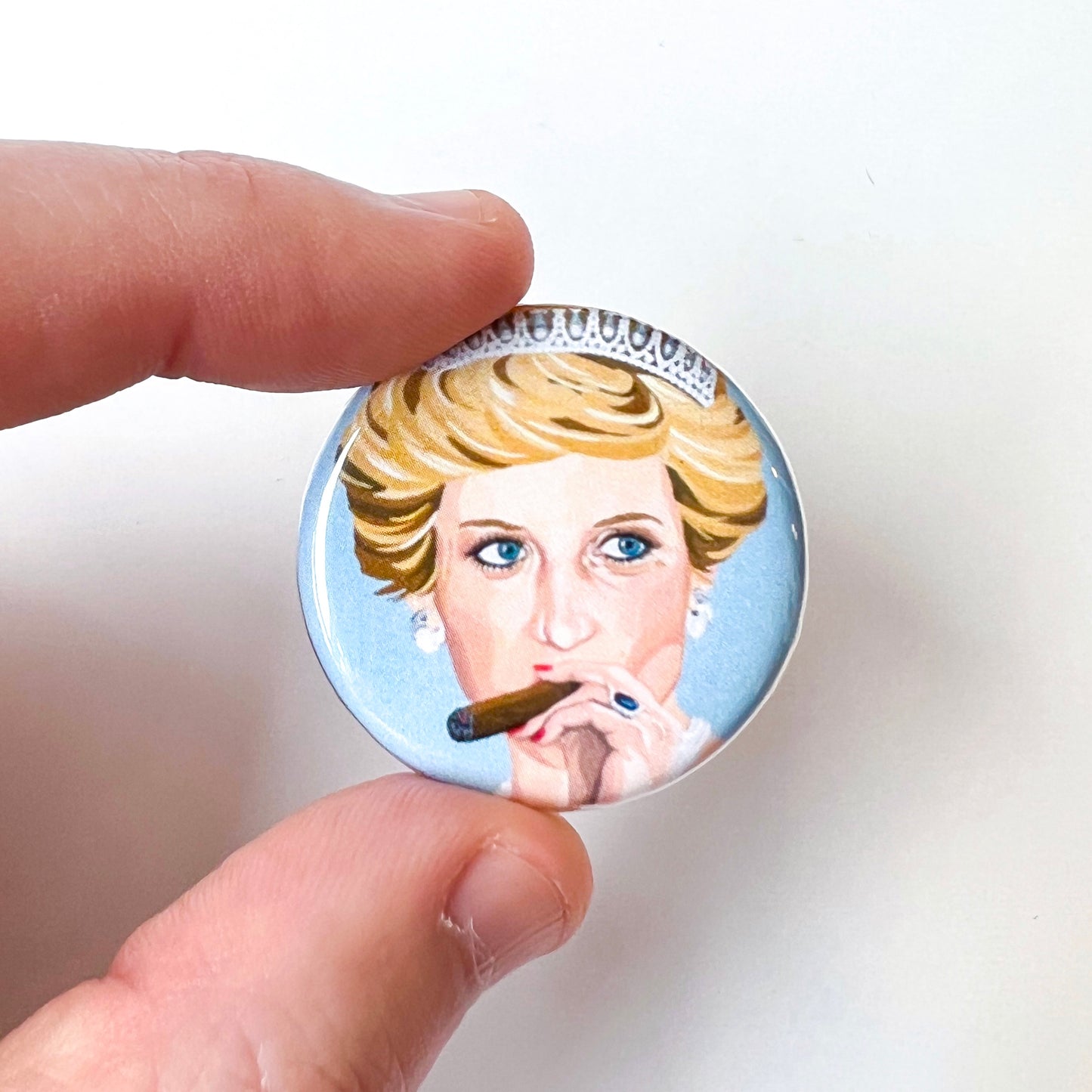 Princess Diana with cigar 1.25" fridge magnet