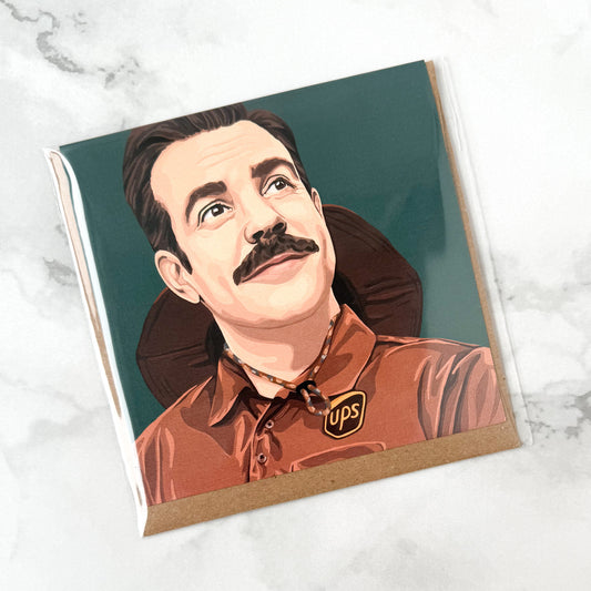 Blank greeting card - Coach Tries A New Uniform