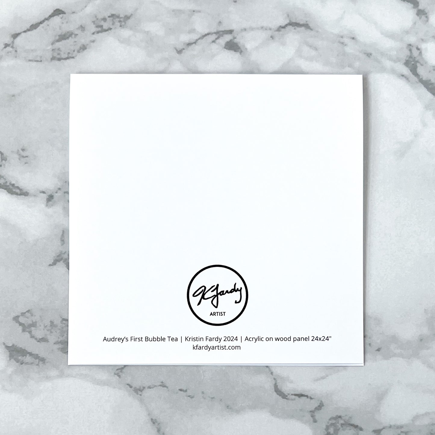 Blank greeting card - Audrey's First Bubble Tea