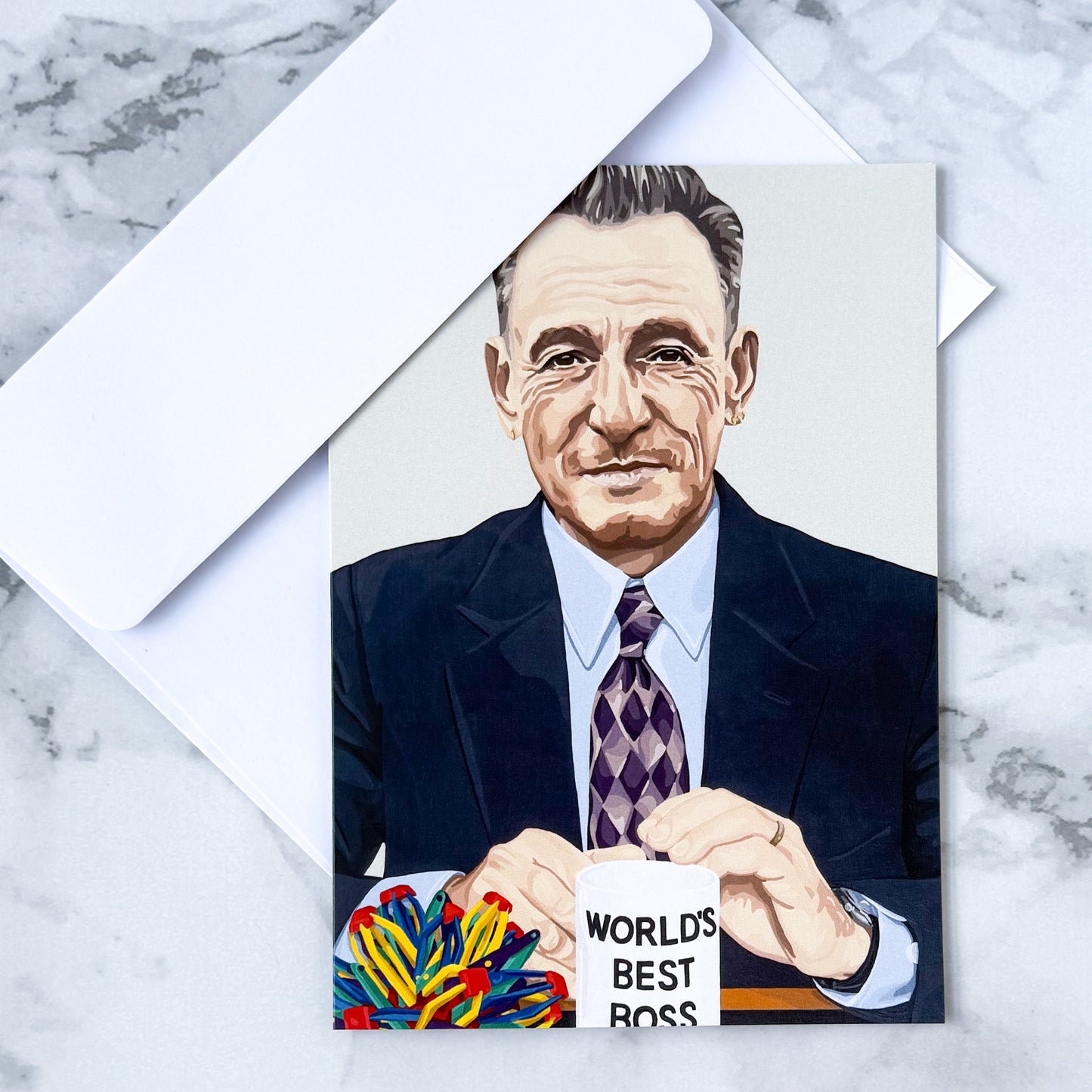 Blank greeting card - Springsteen as Michael Scott