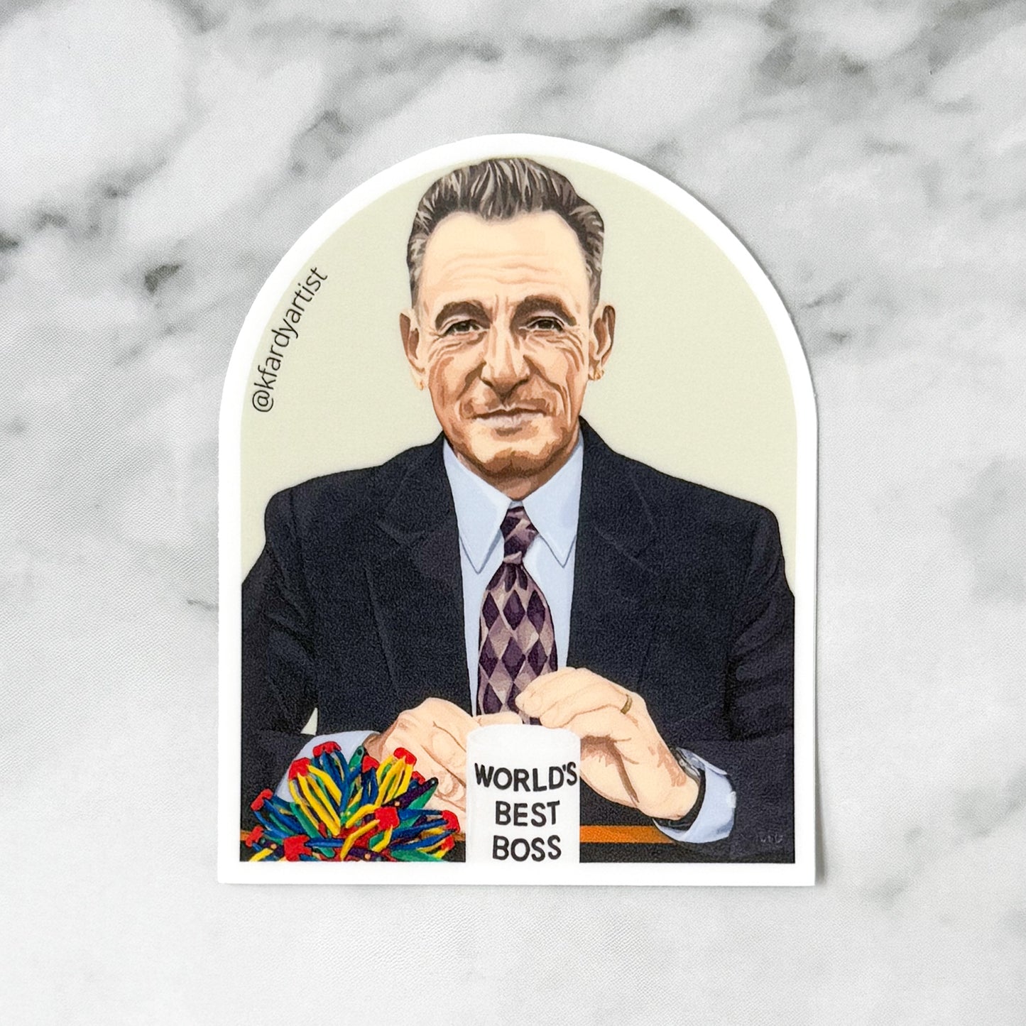Springsteen World's Best Boss - arched 3" sticker