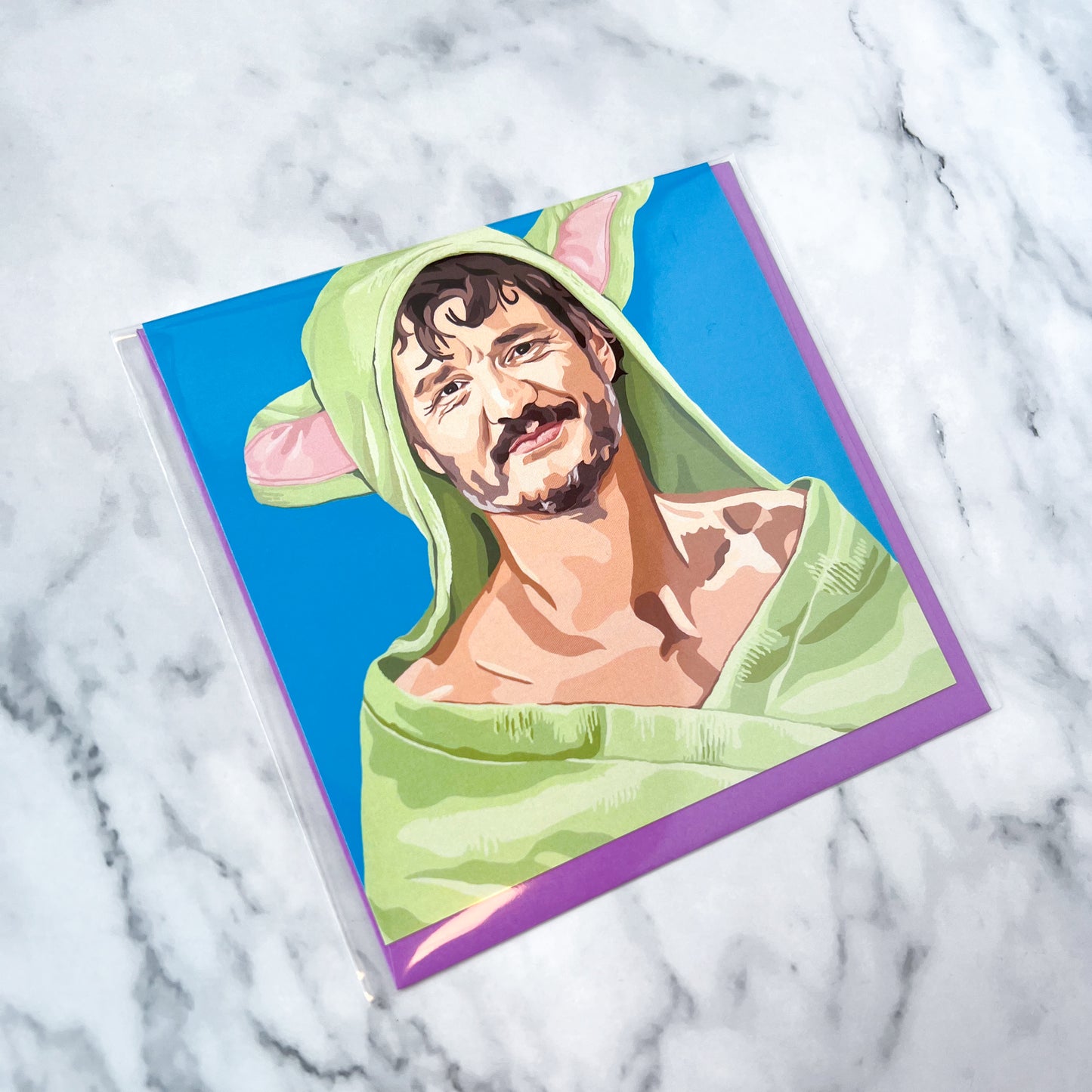 Blank greeting card - Bath Time For Pedro