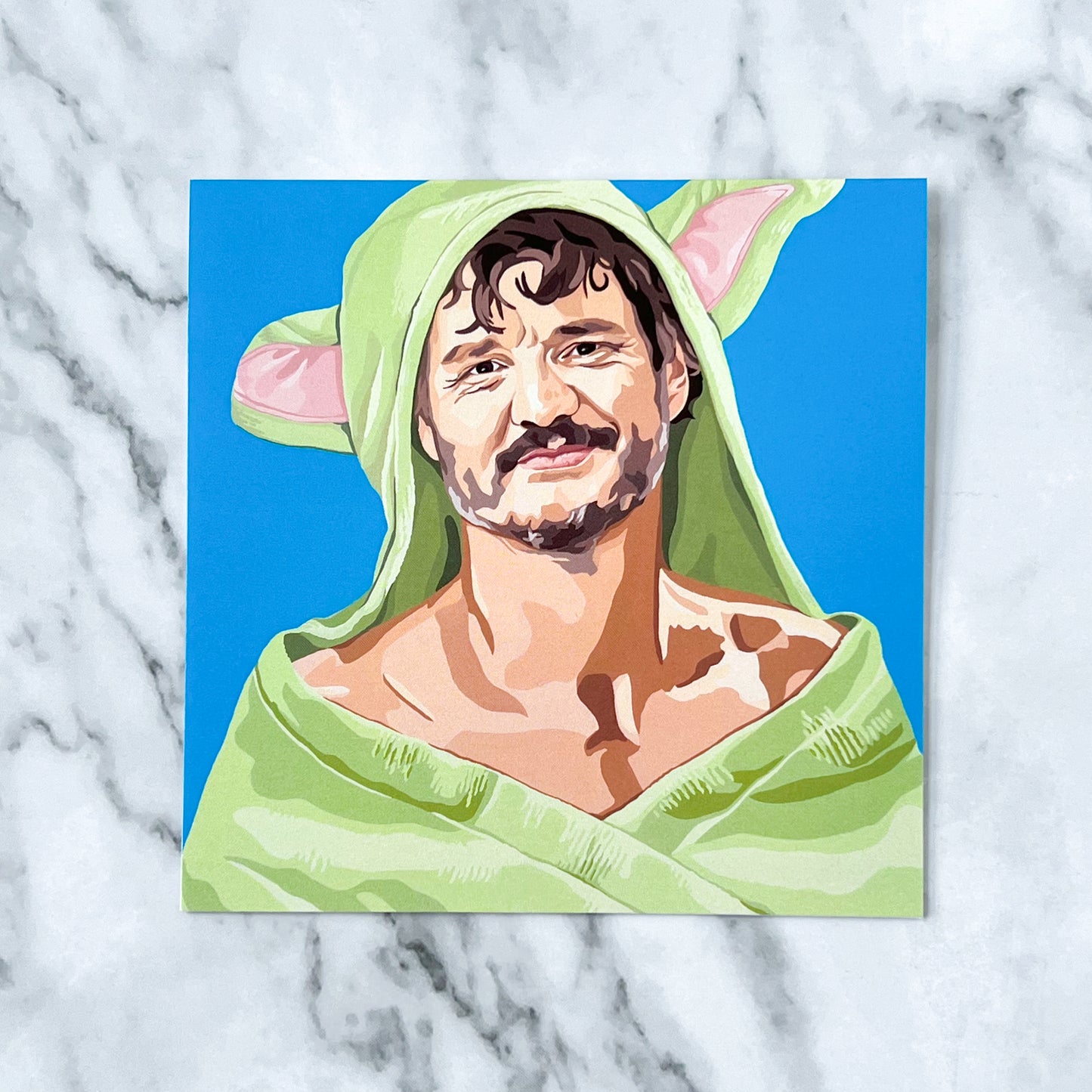 Blank greeting card - Bath Time For Pedro