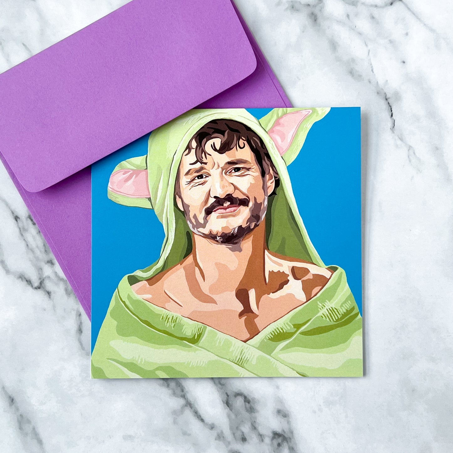 Blank greeting card - Bath Time For Pedro