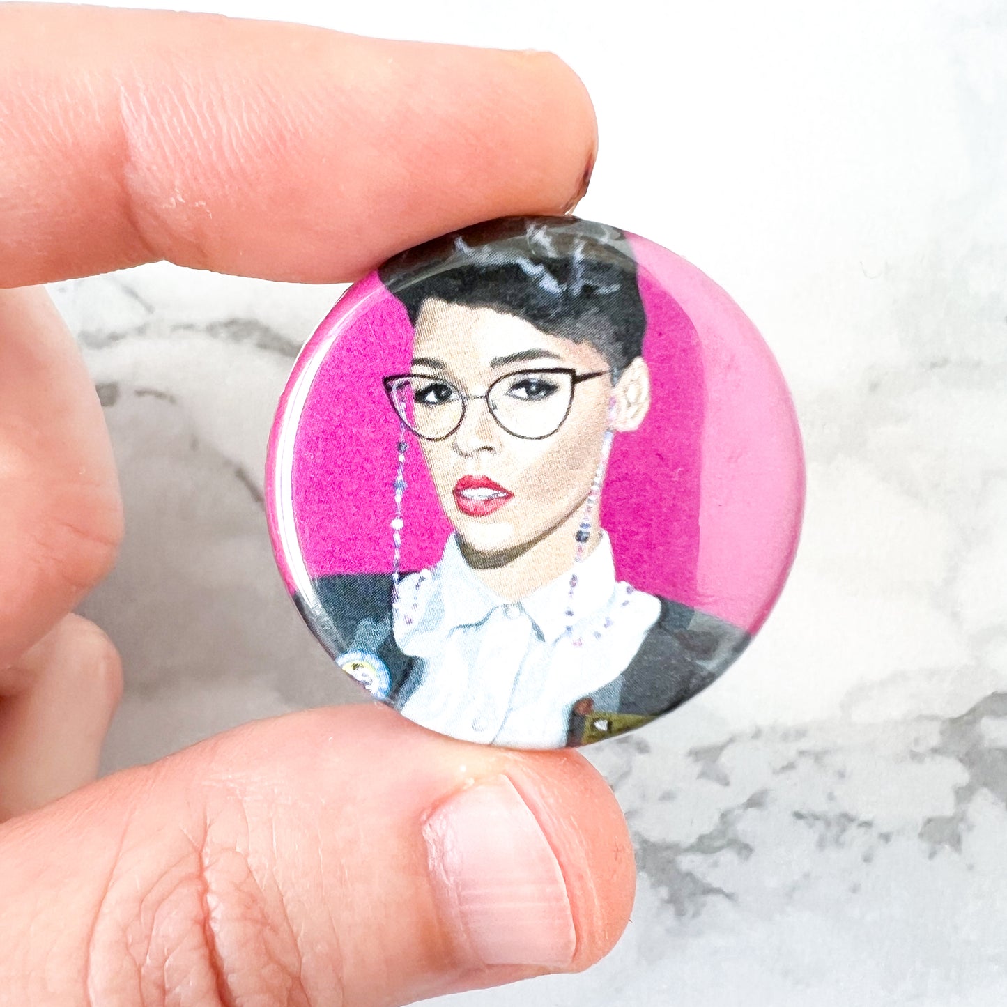 Janelle Monáe as a librarian 1.25" fridge magnet