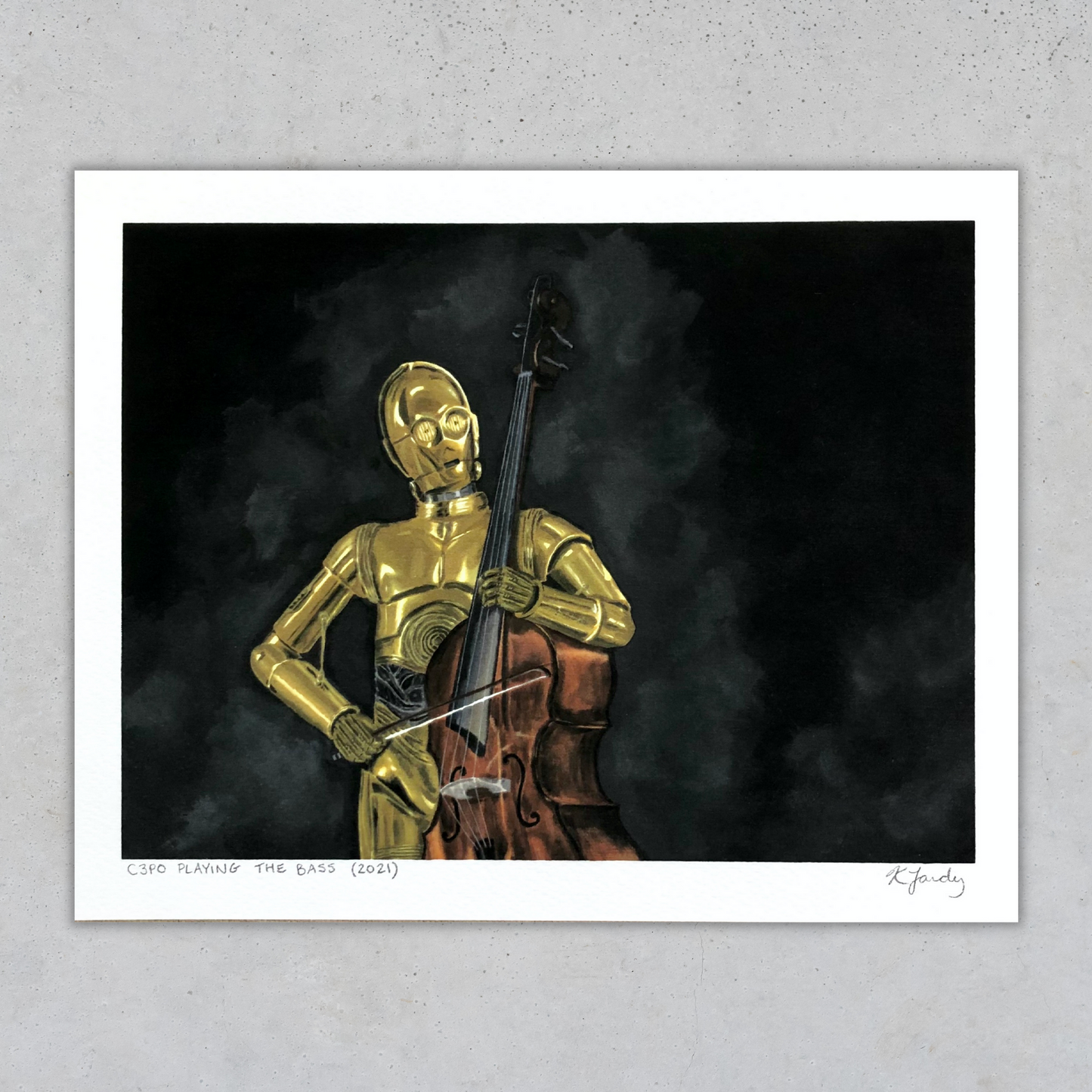 Print - C Playing the Bass (2 sizes)