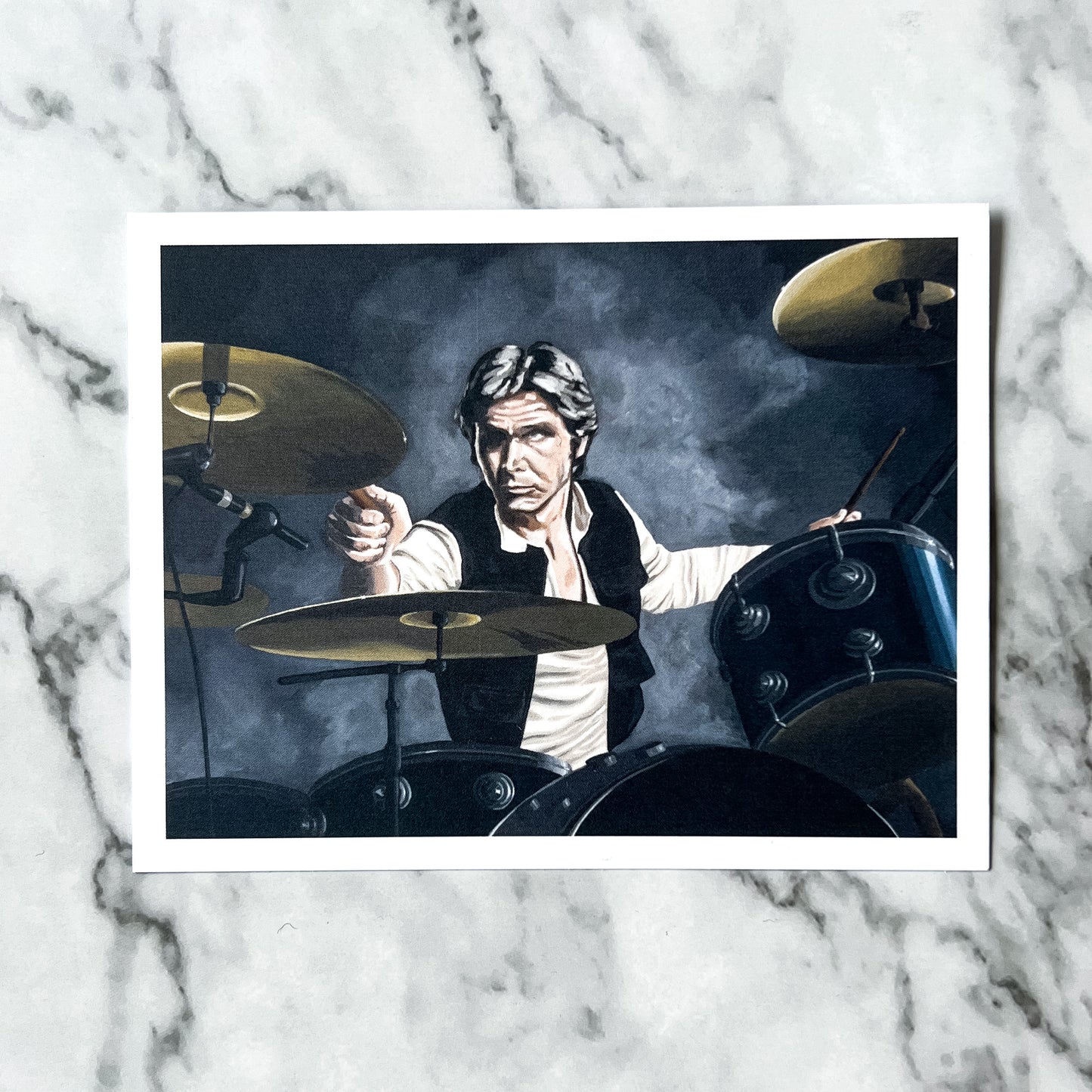 Postcard print - "H Playing the Drums"
