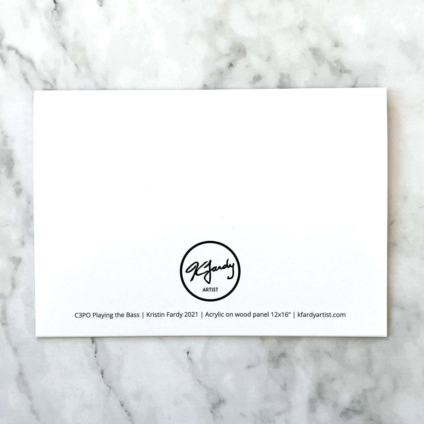 Blank greeting card - "C Playing the Bass"