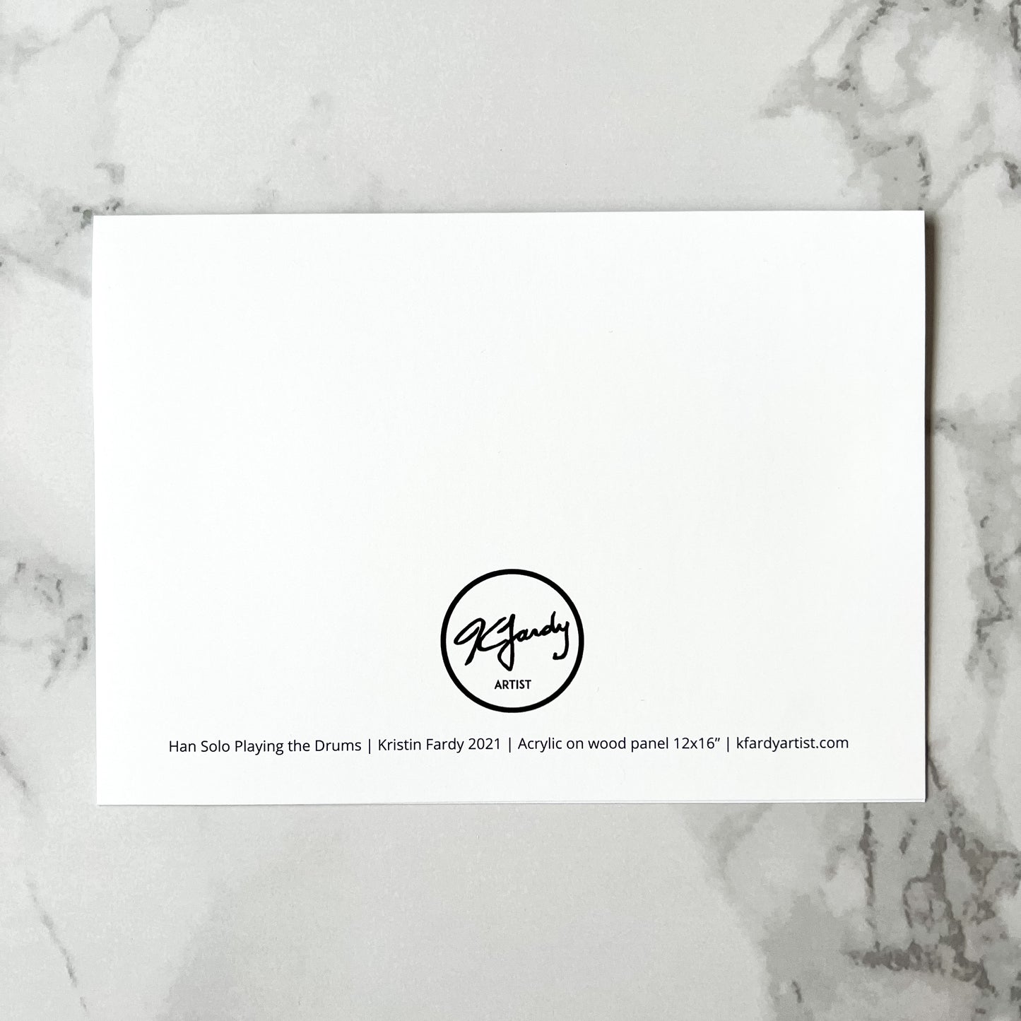 Blank greeting card - "H Playing the Drums"
