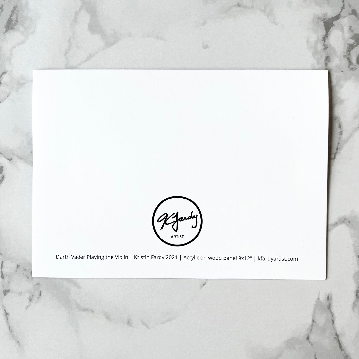 Blank greeting card - "V Playing the Violin"