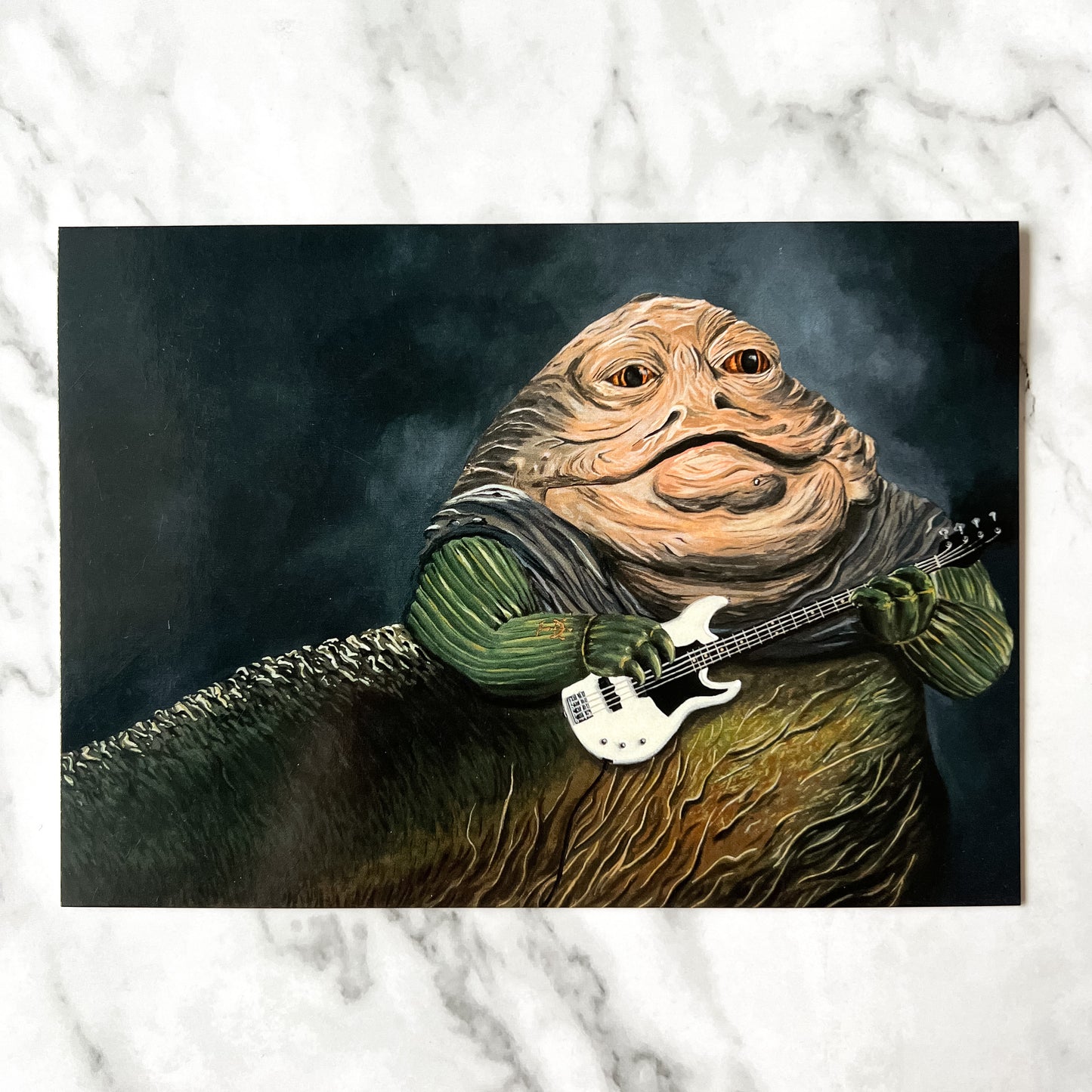 Blank greeting card - "J Playing the Electric Bass"