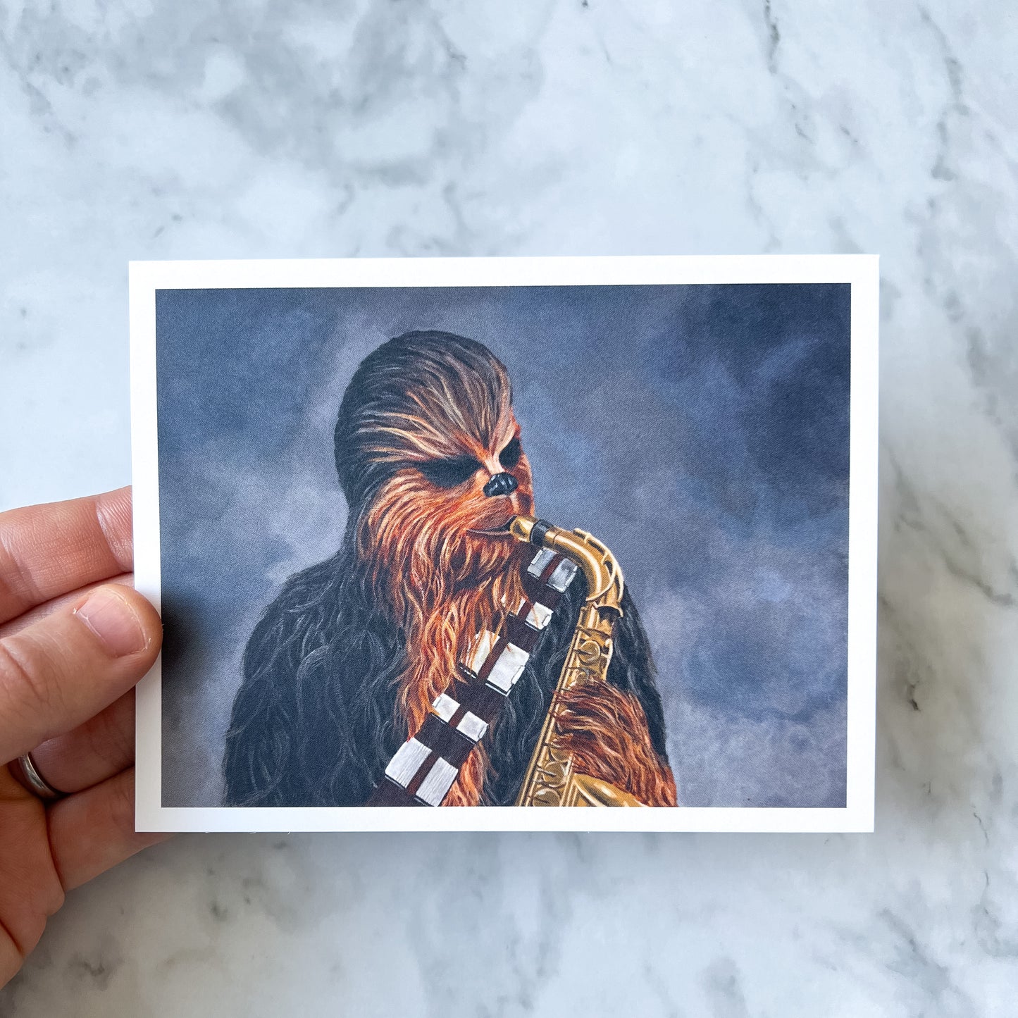 Postcard print - "C Playing the Saxophone"