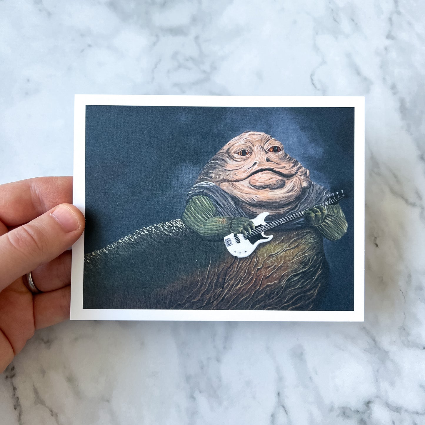 Postcard print - "J Playing the Electric Bass"