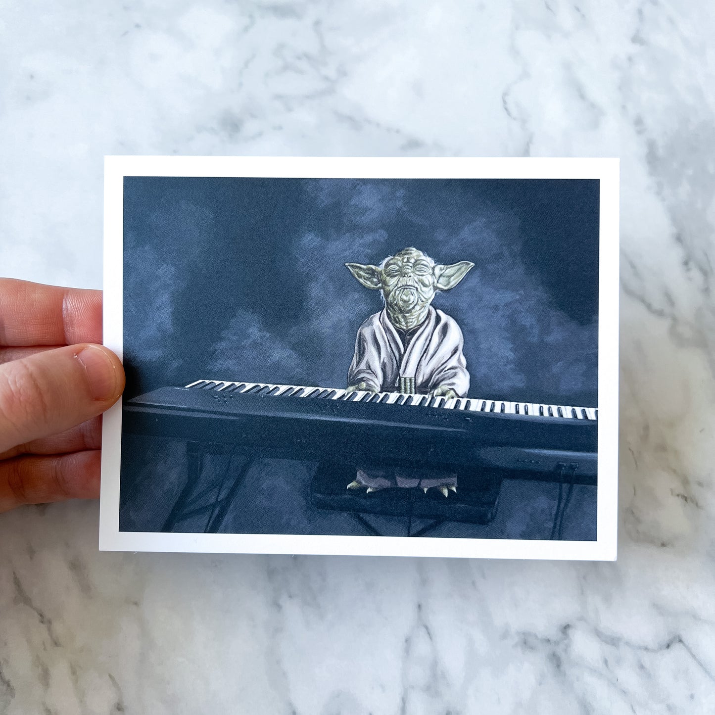 Postcard print - "Y Playing the Piano"