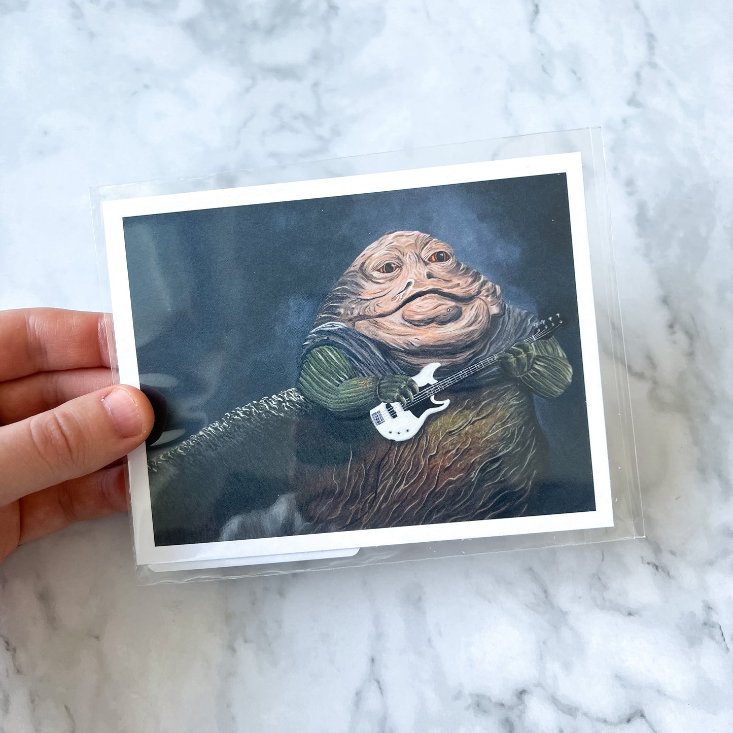 Postcard print - "J Playing the Electric Bass"