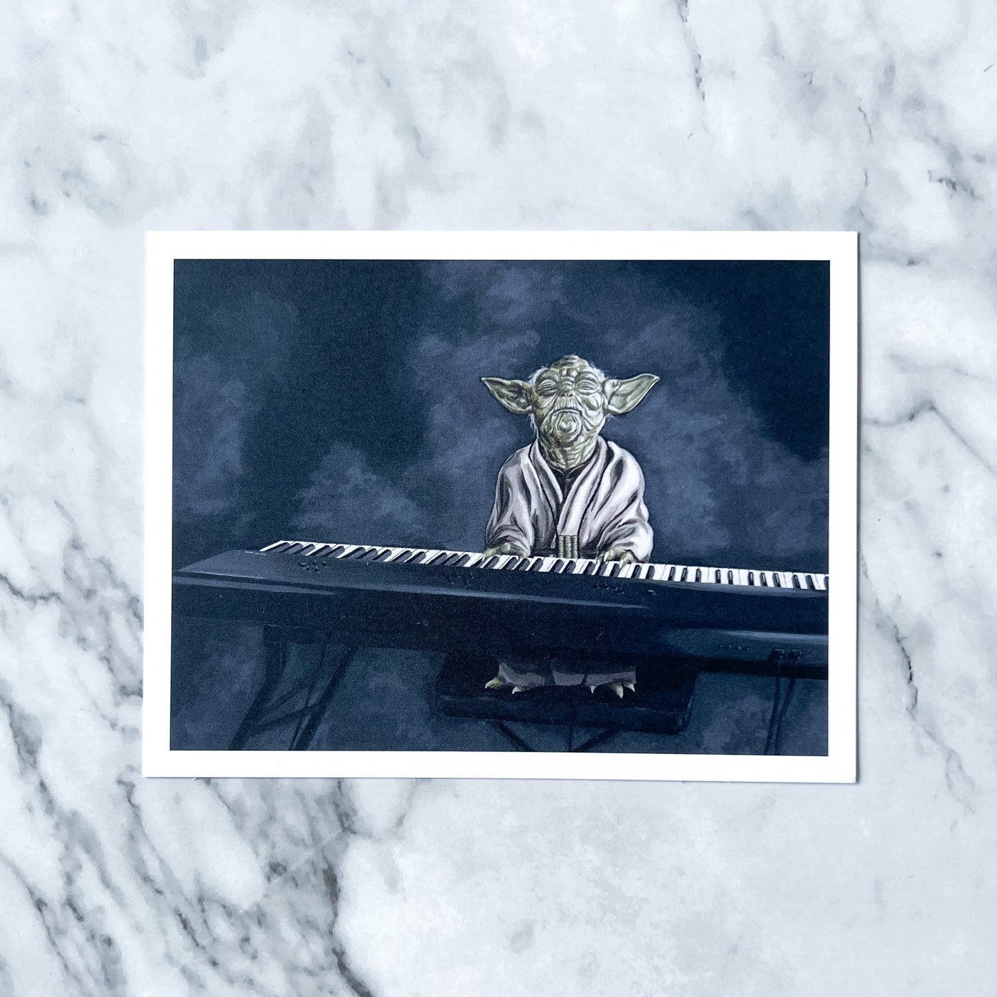 Postcard print - "Y Playing the Piano"