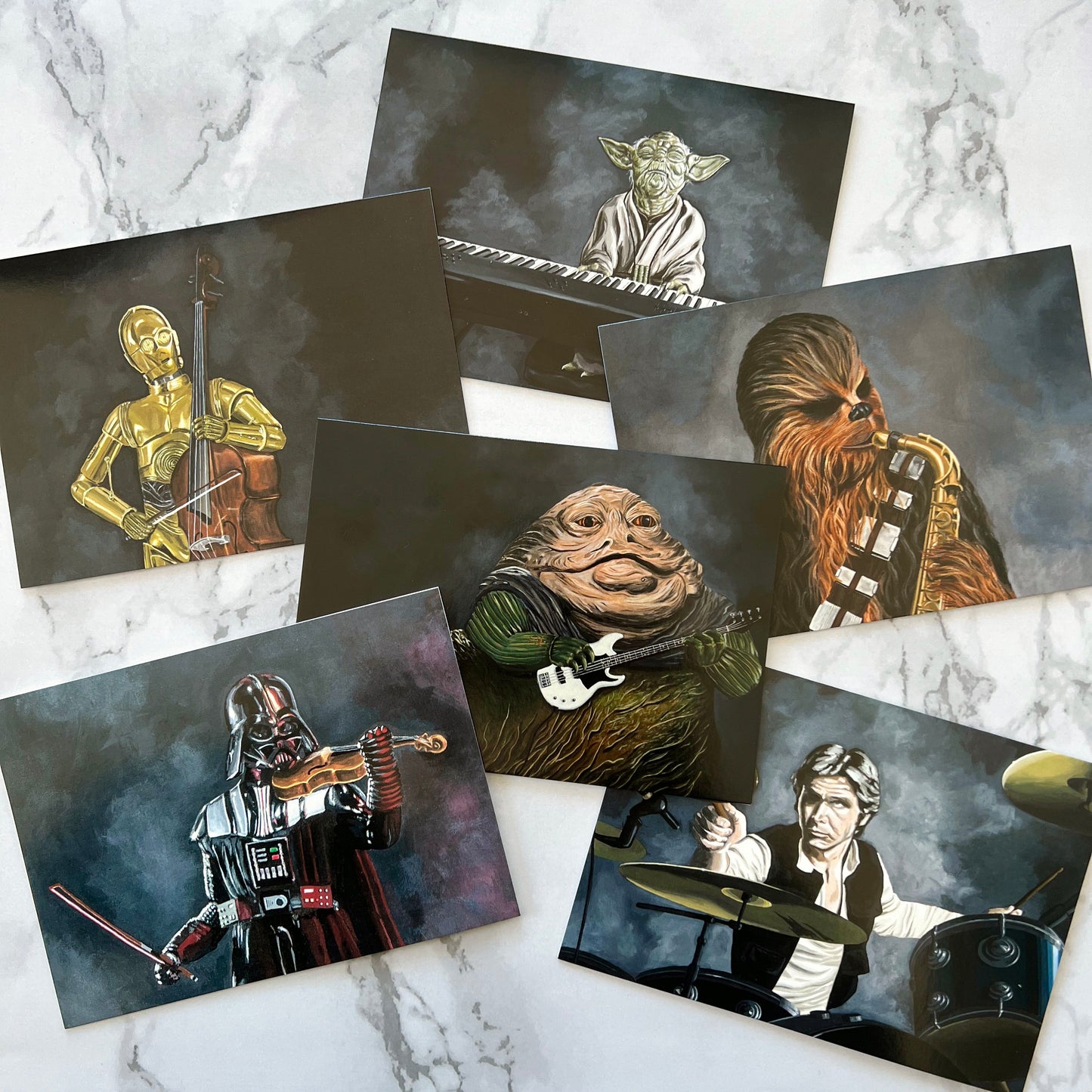 Blank greeting card - "Y Playing the Piano"