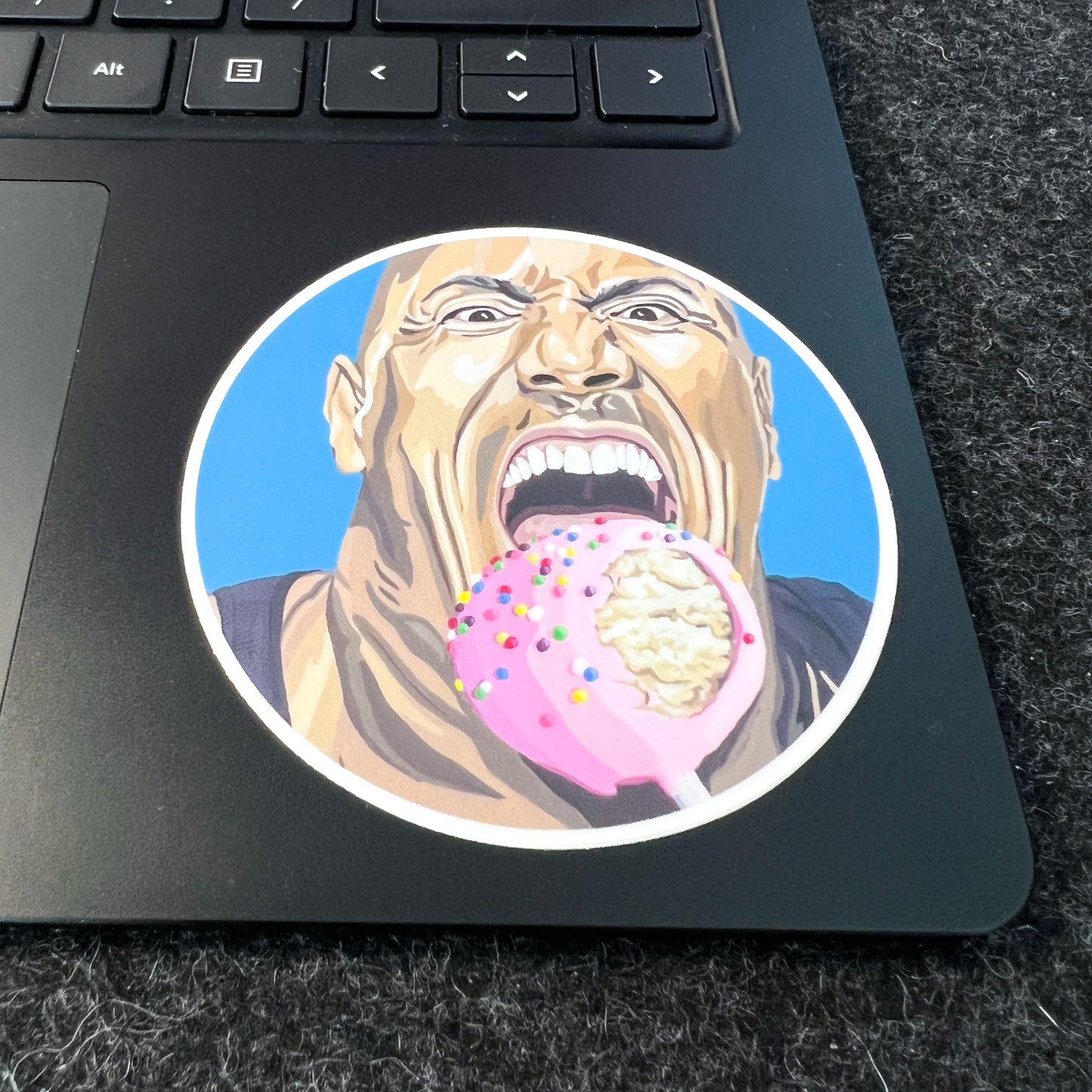The Rock Is Coming For Your Cake Pop round 3" sticker