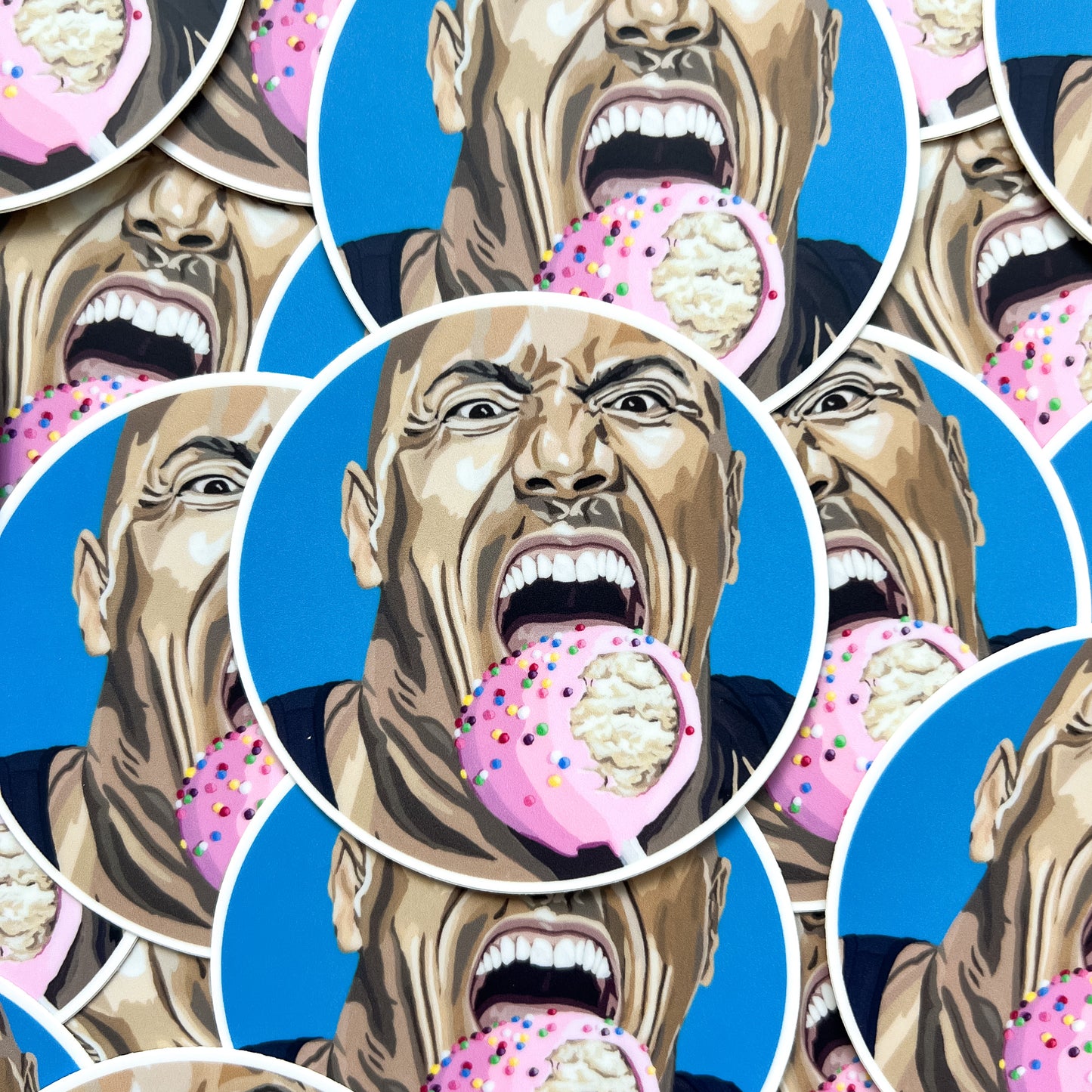 The Rock Is Coming For Your Cake Pop round 3" sticker