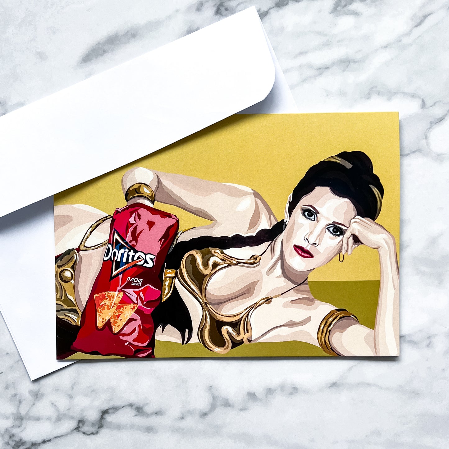 Blank greeting card - Princess Eating Doritos