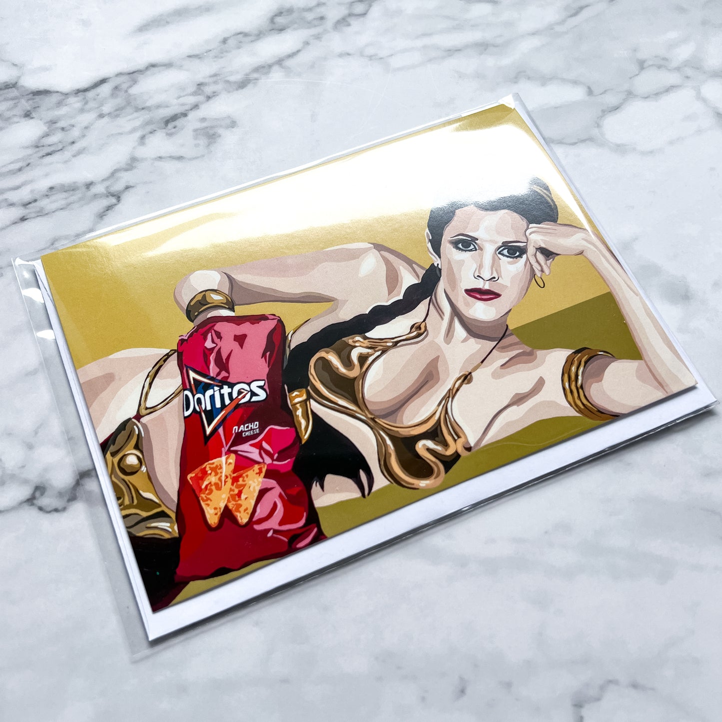 Blank greeting card - Princess Eating Doritos