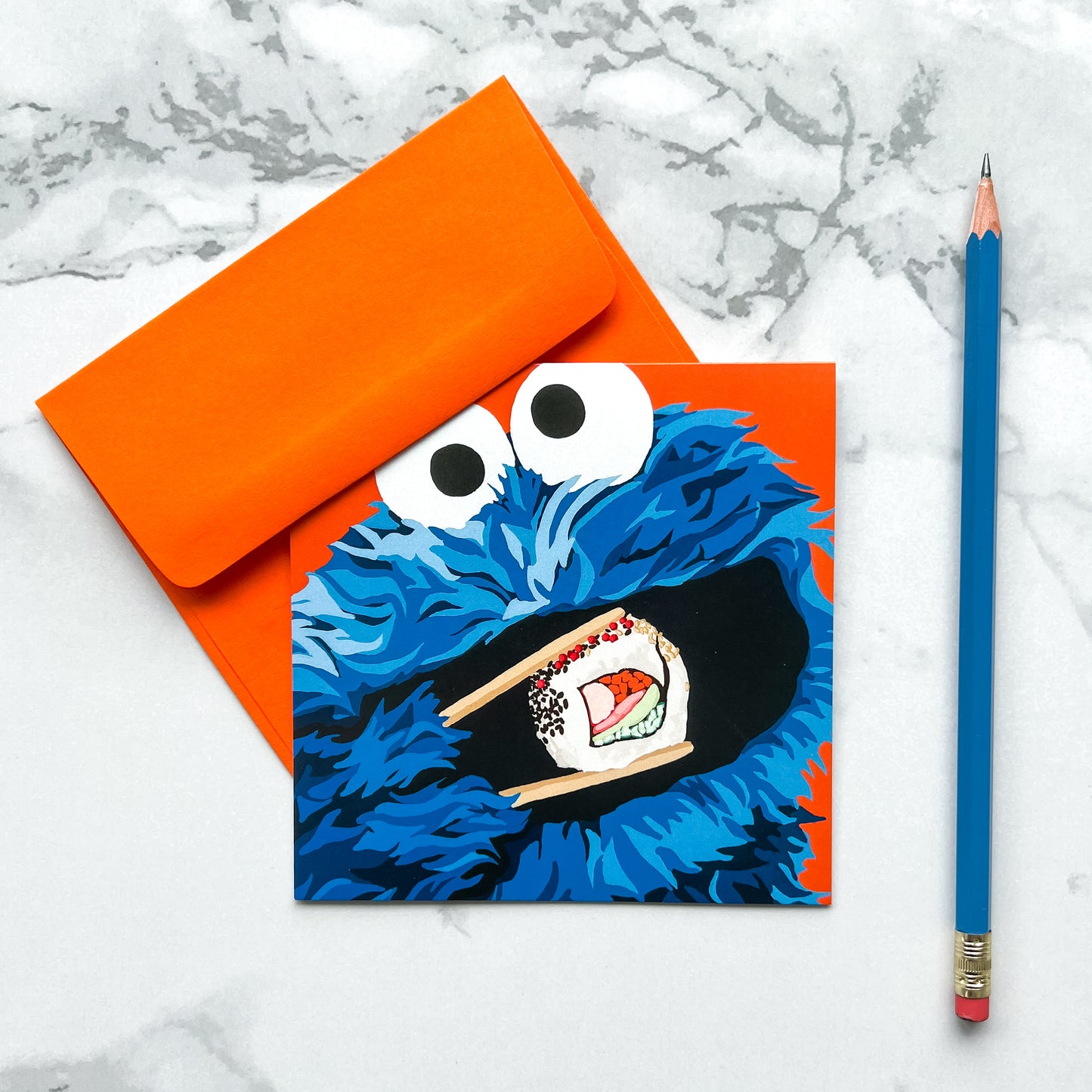 Blank greeting card - "C Is For California Roll"