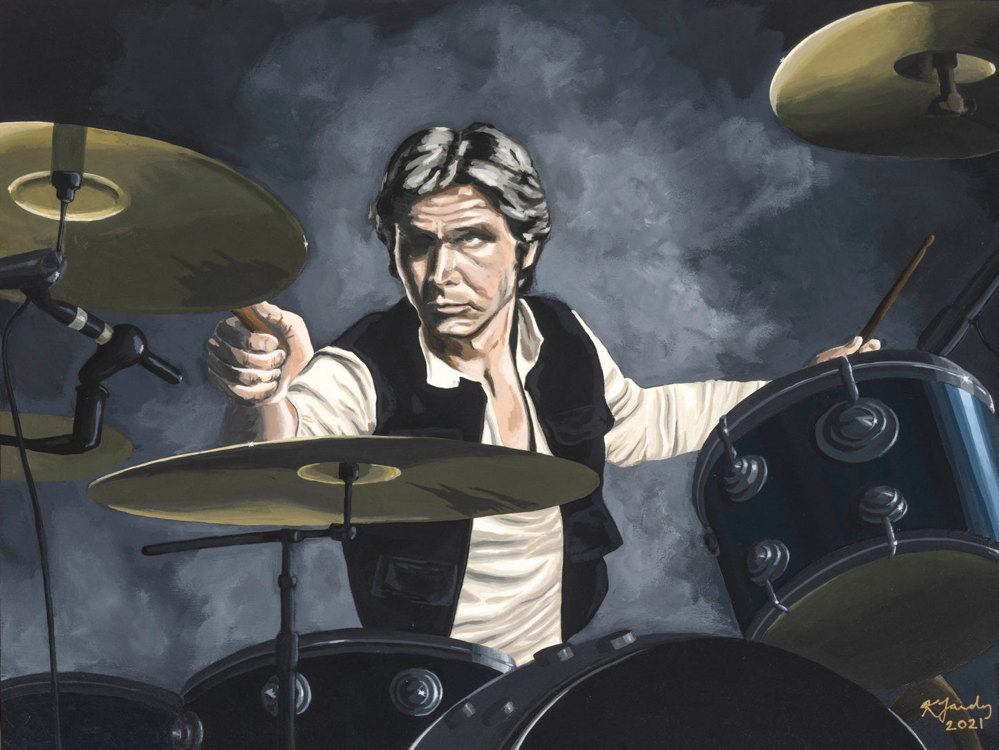 Print - H Playing the Drums (2 sizes)