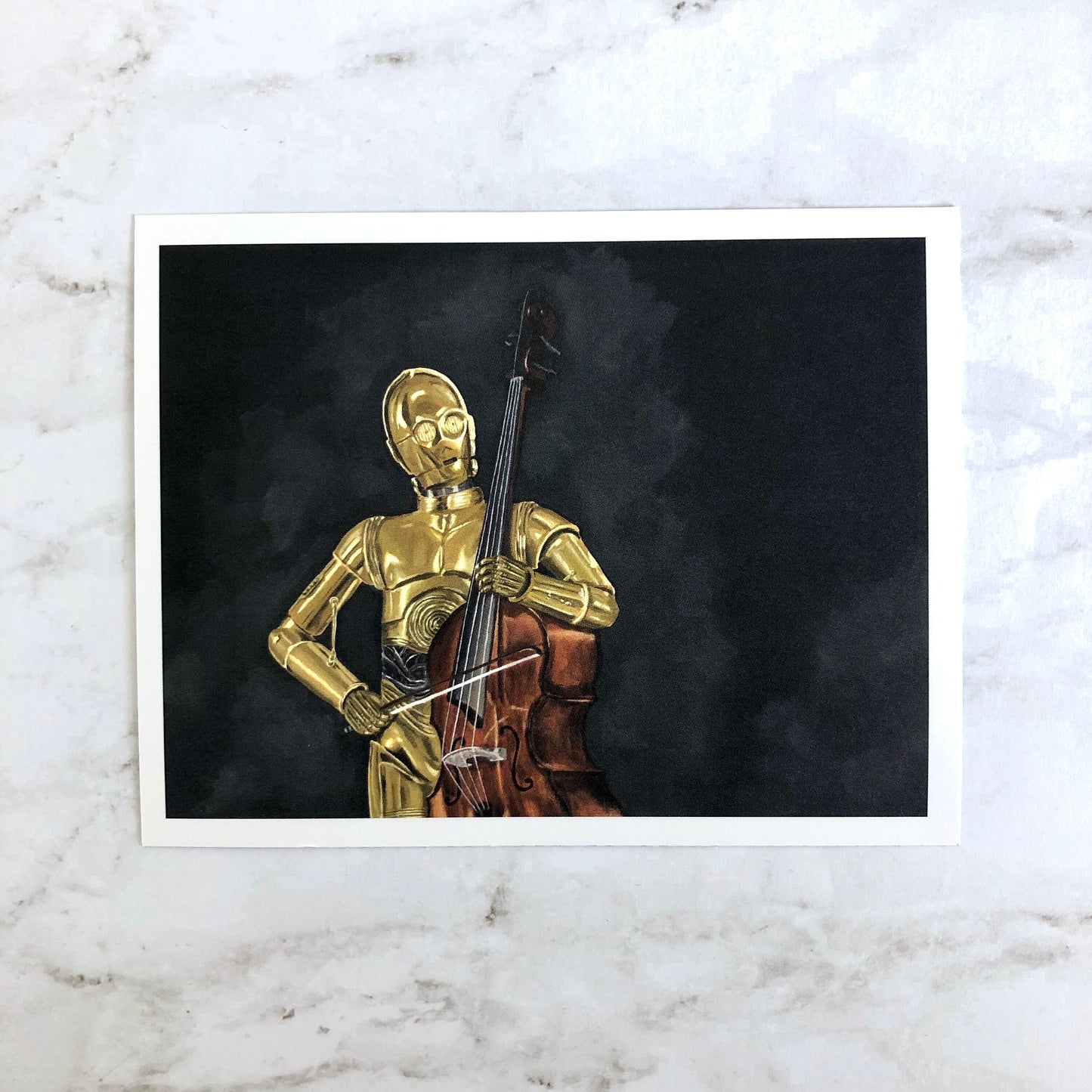 Postcard print - "C Playing the Bass"