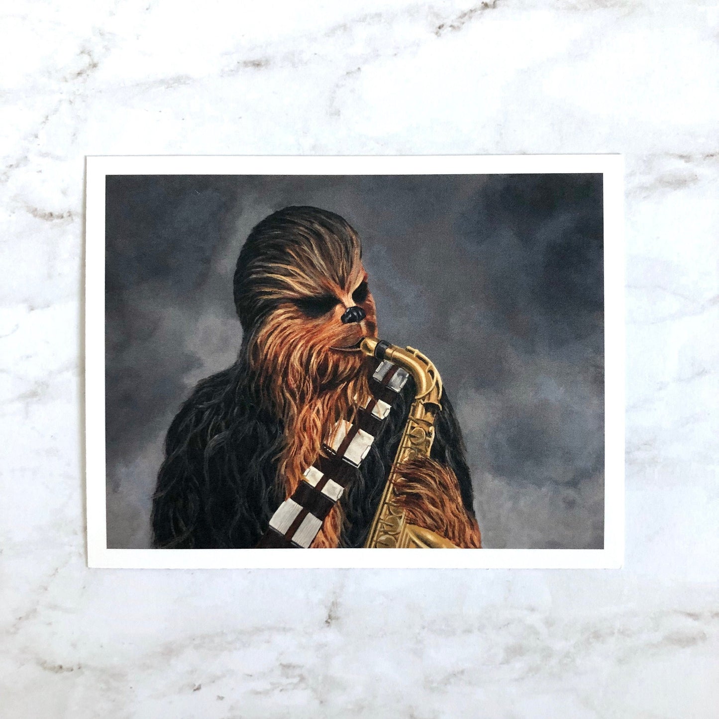 Postcard print - "C Playing the Saxophone"