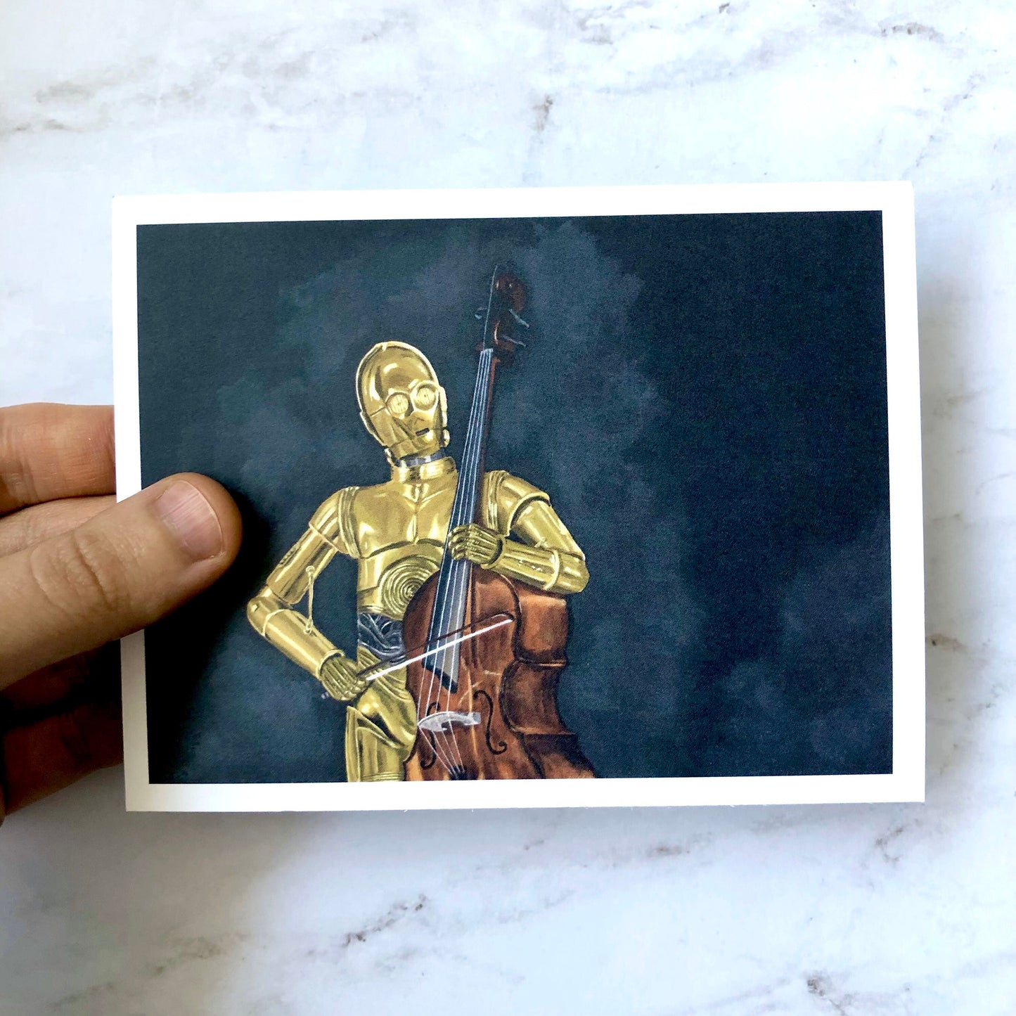 Postcard print - "C Playing the Bass"