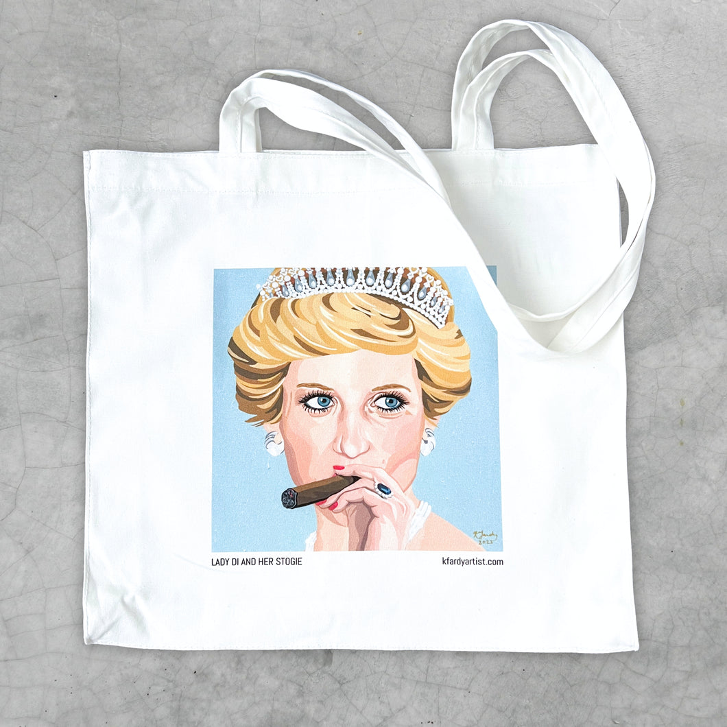 Lady Di And Her Stogie tote bag