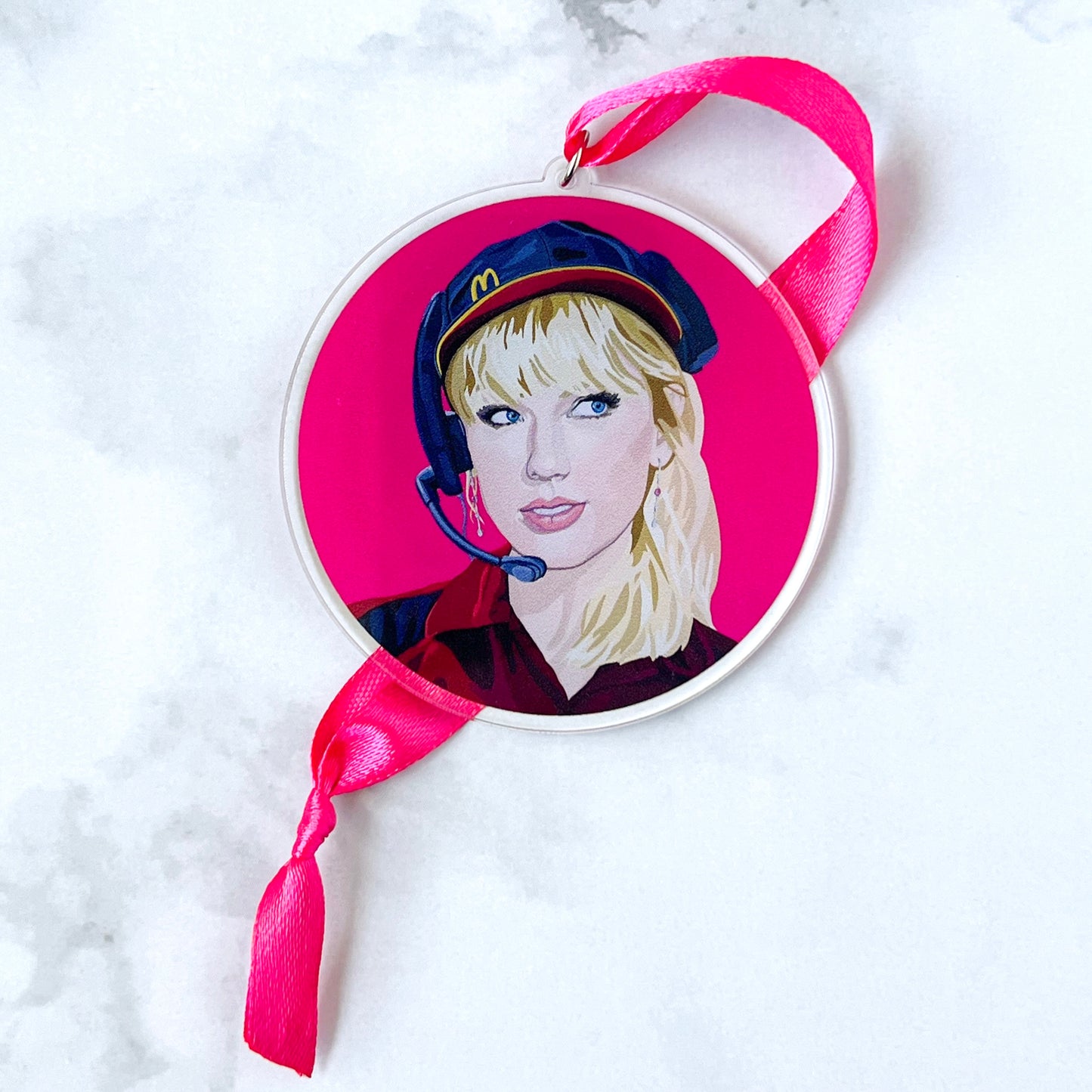 Taylor Swift McDonald’s acrylic Christmas tree ornament