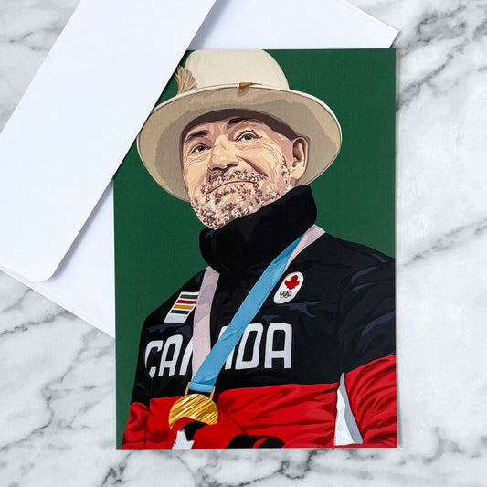 Blank greeting card - Gord Downie winning Olympic gold