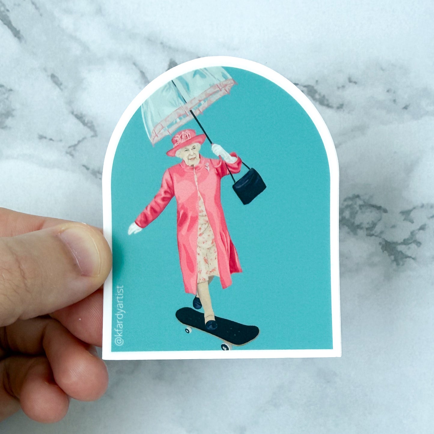 A Day Out For Lilibet - round 3" sticker