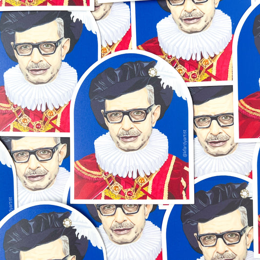 Jeff Goldblum, Renaissance Man arched 3" sticker