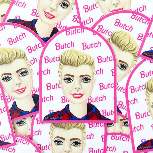 Butch doll arched 3" sticker