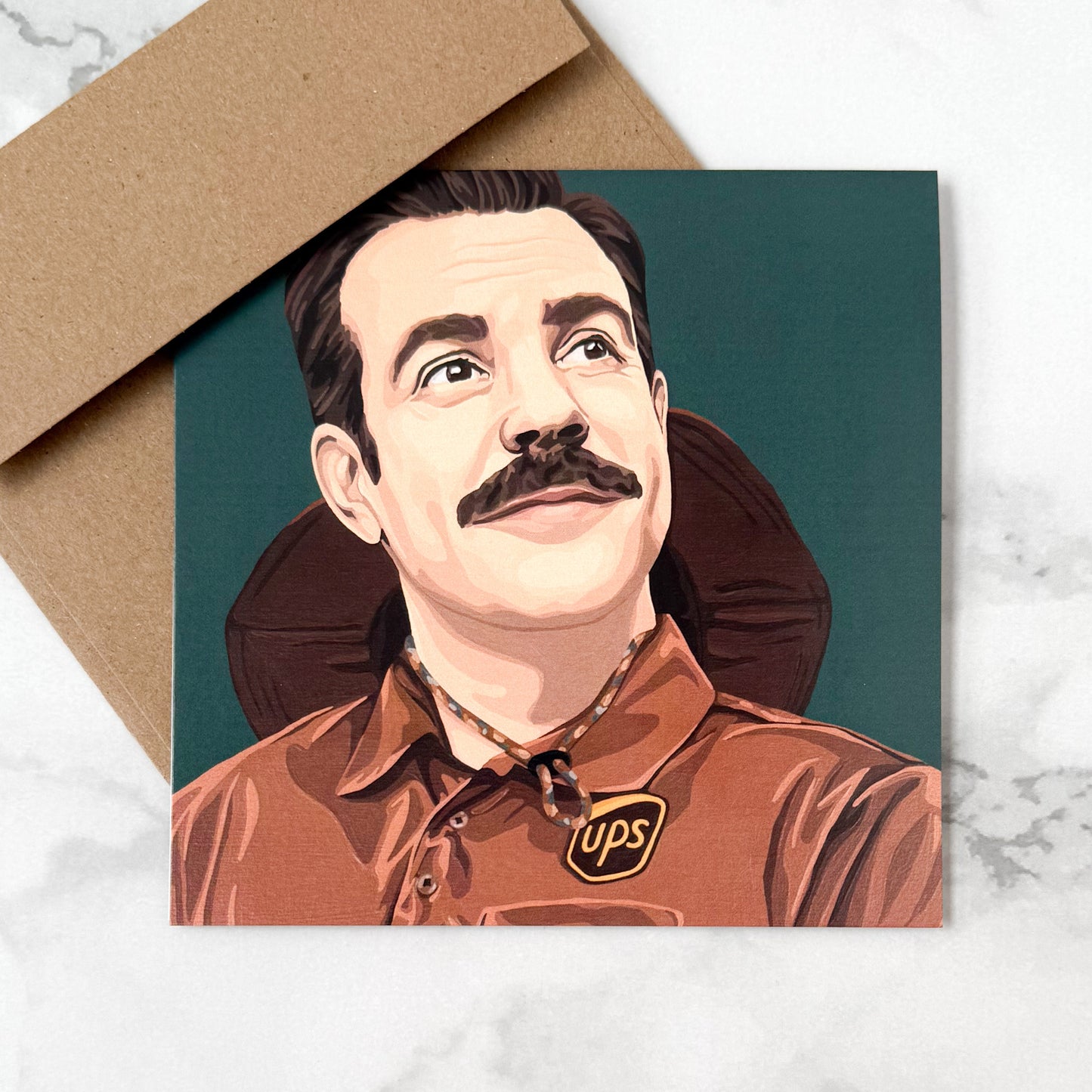 Blank greeting card  - Coach Tries A New Uniform