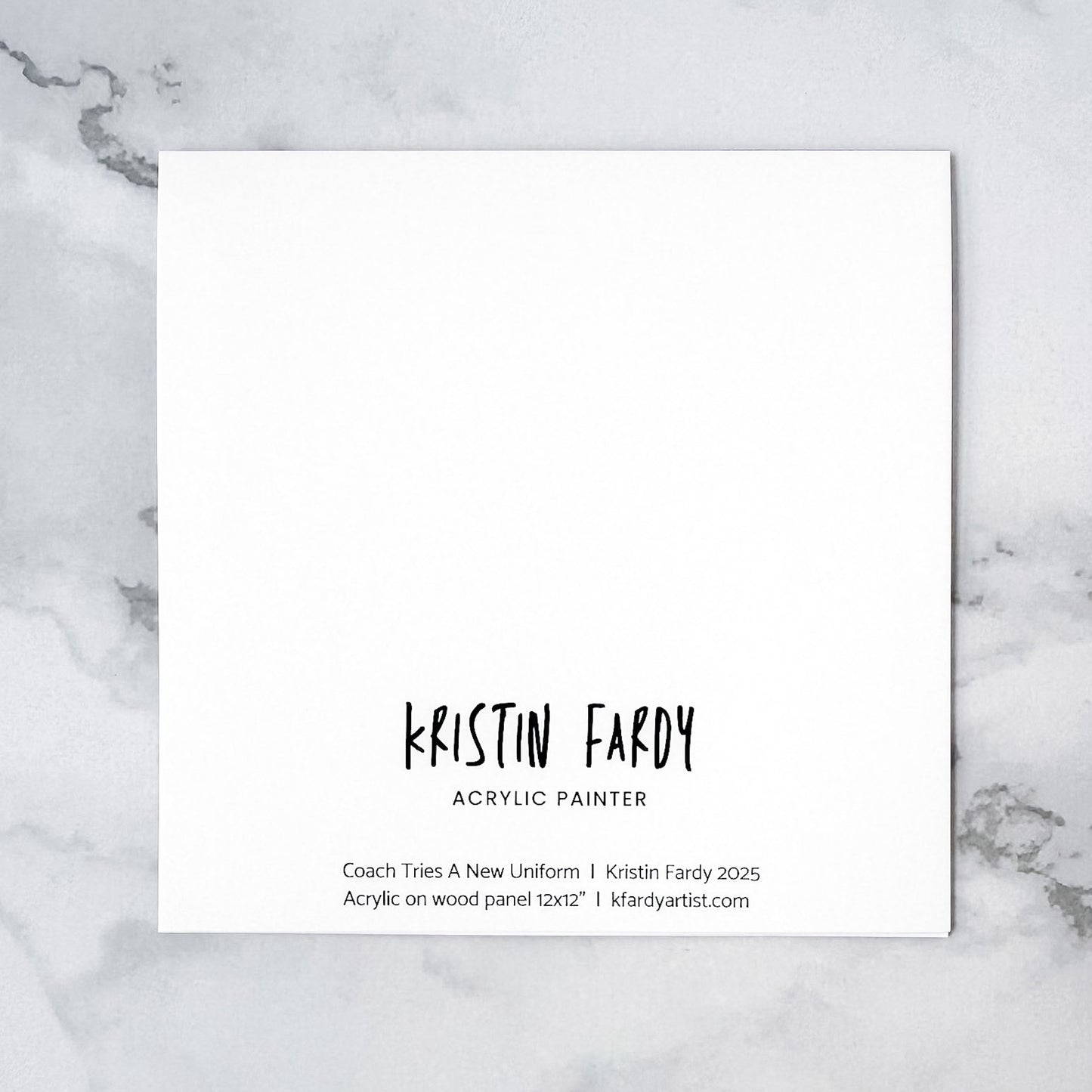 Blank greeting card  - Coach Tries A New Uniform