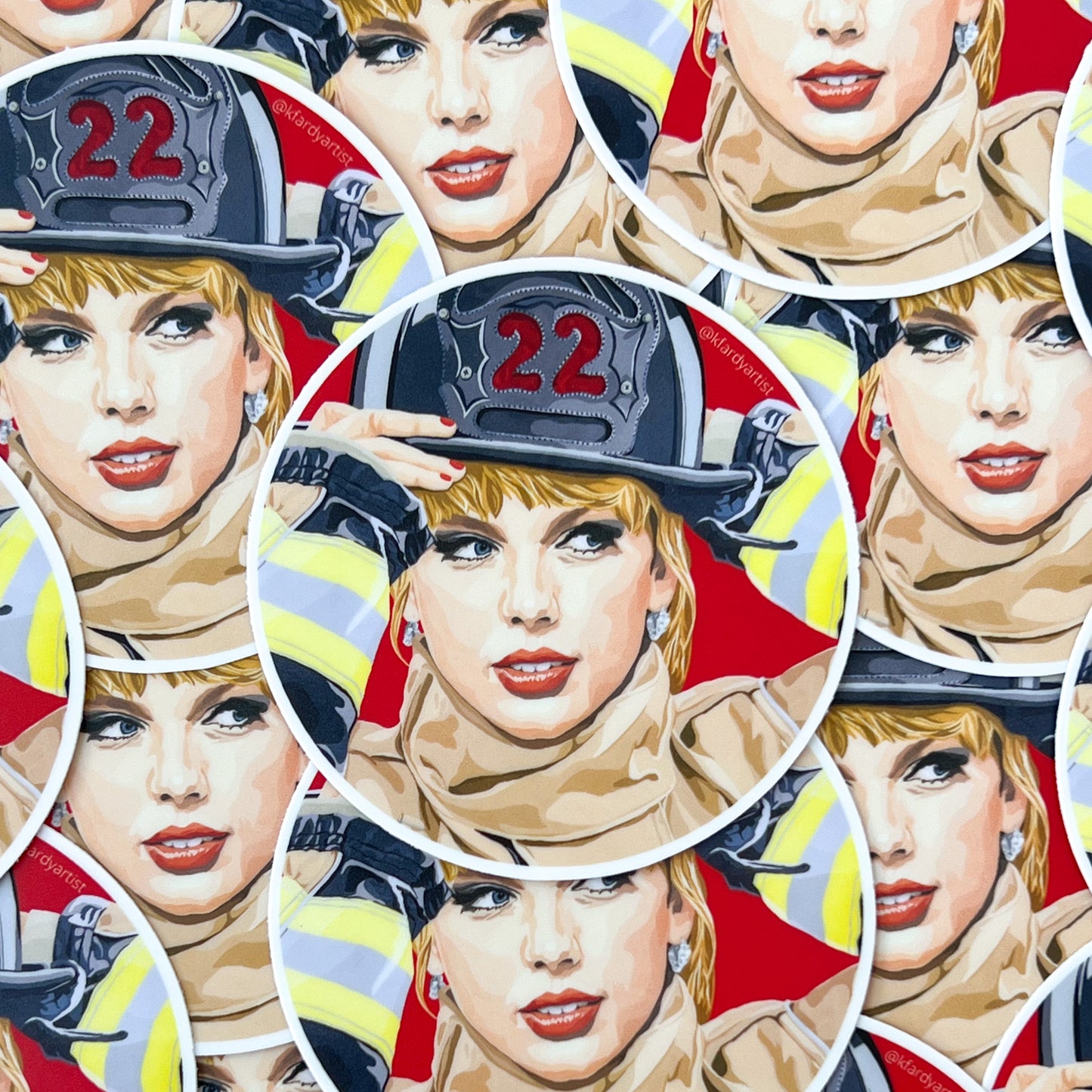 Taylor Swift firefighter round 3" sticker