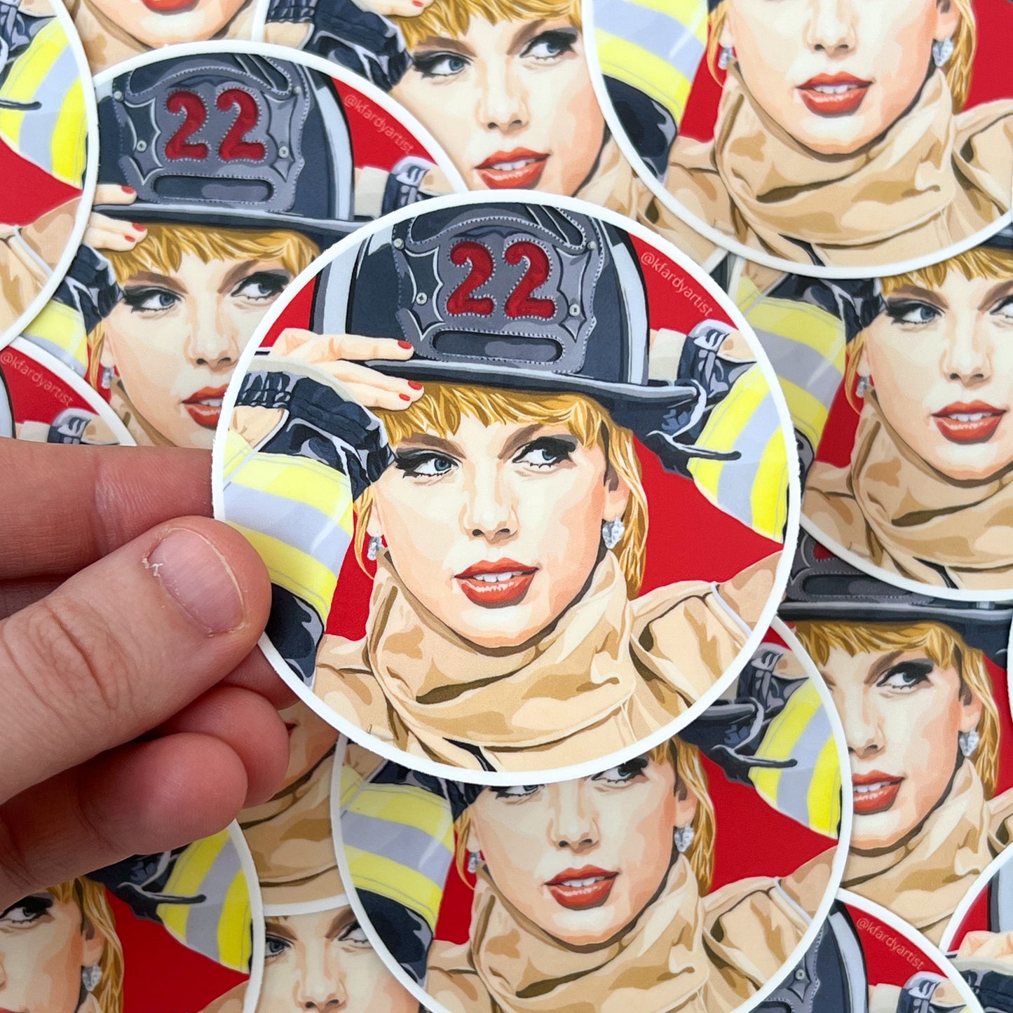 Taylor Swift firefighter round 3" sticker