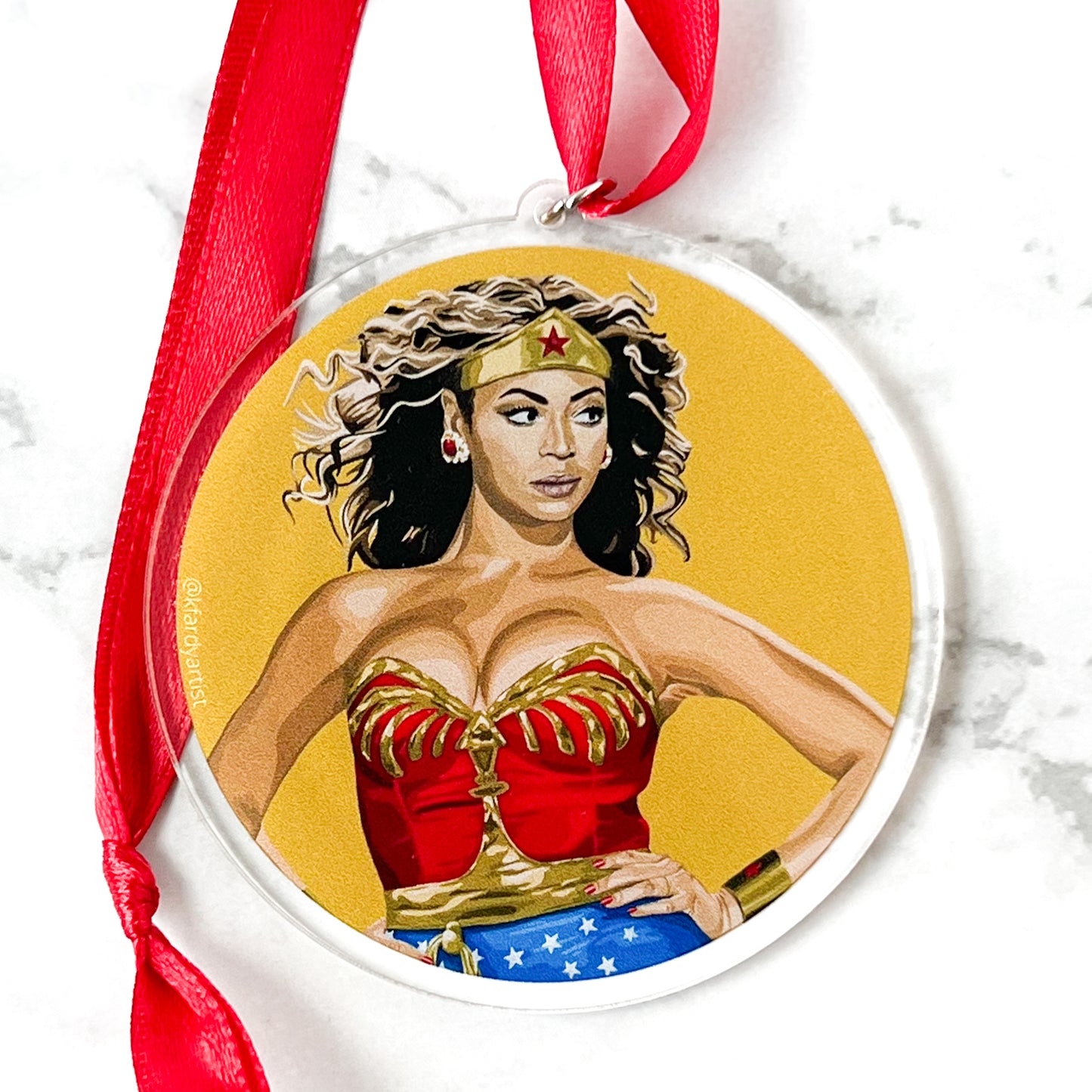 “If I Were A Superhero” Beyonce acrylic Christmas tree ornament