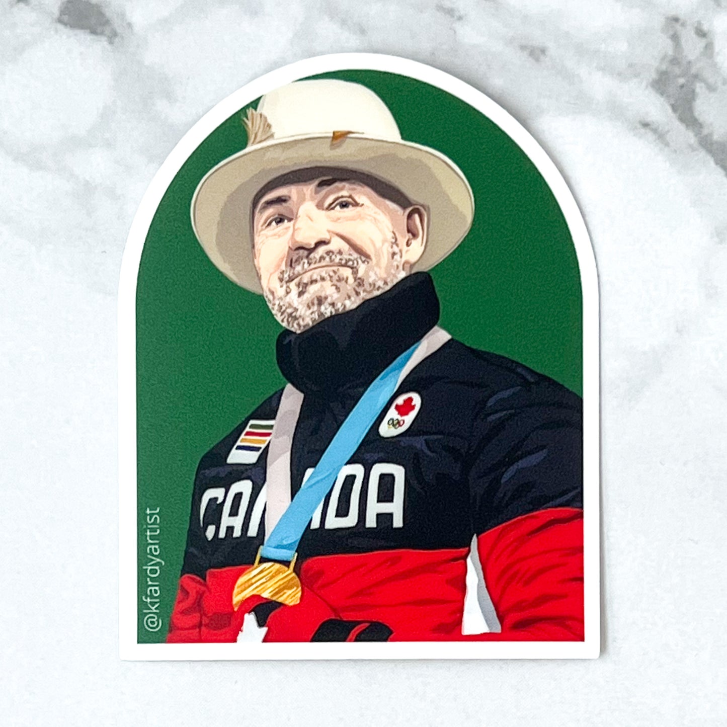 Gord Downie gold medal - arched 3" sticker