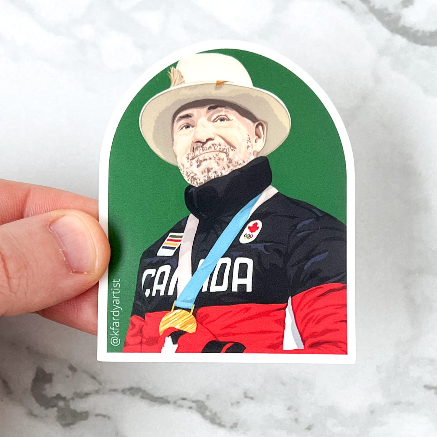 Gord Downie gold medal - arched 3" sticker