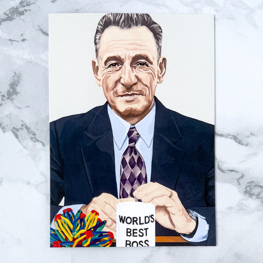 Blank greeting card - Springsteen as Michael Scott