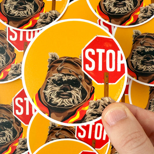 How Did Wicket Cross The Road? Ewoked. - round 3" sticker