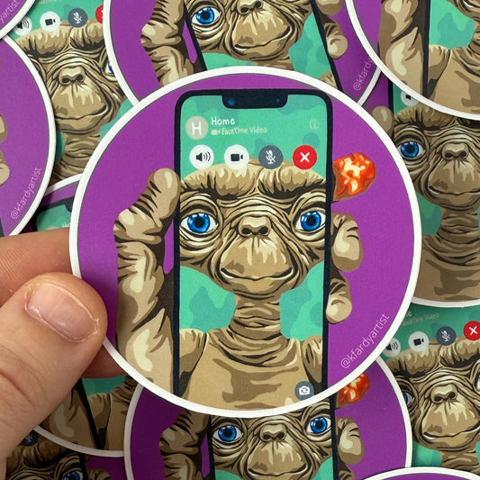 E.T FaceTime Home - round 3" sticker
